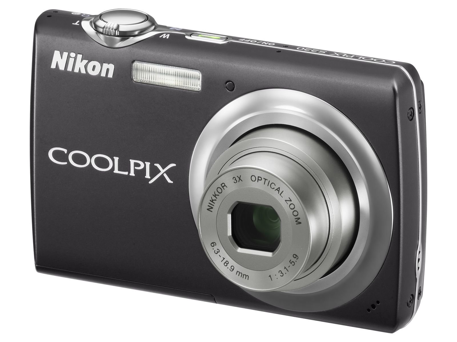 Nikon Coolpix S220 Digital Camera - Black (10.0MP, 3x Optical Zoom