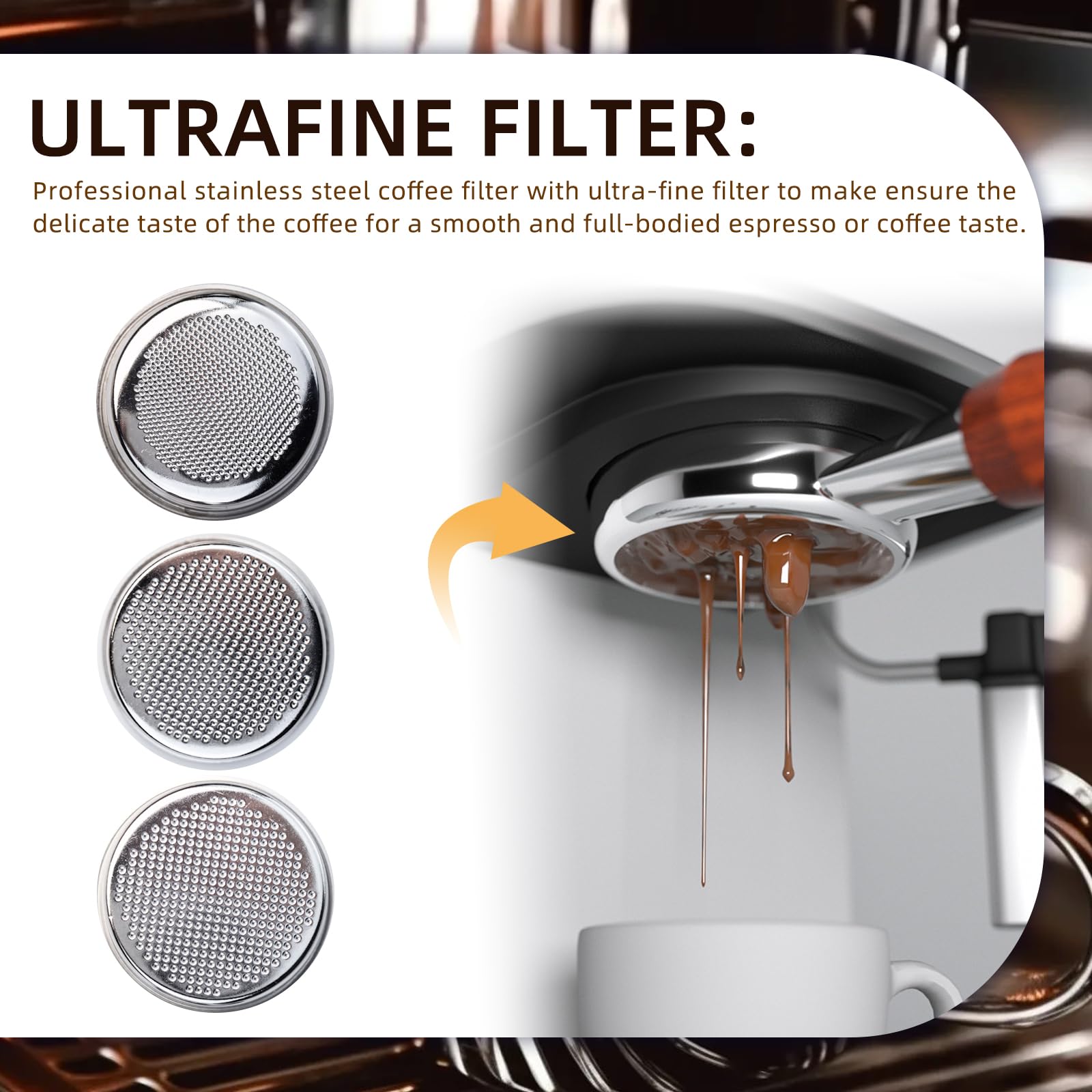 51 Mm Niet-drukfilter - Enkele Laag Roestvrijstalen Koffiezetapparaat Filter Zeeflijder Afneembare Koffiefiltermand Voor Thuiskantoor 10 Gram Poedercapaciteit