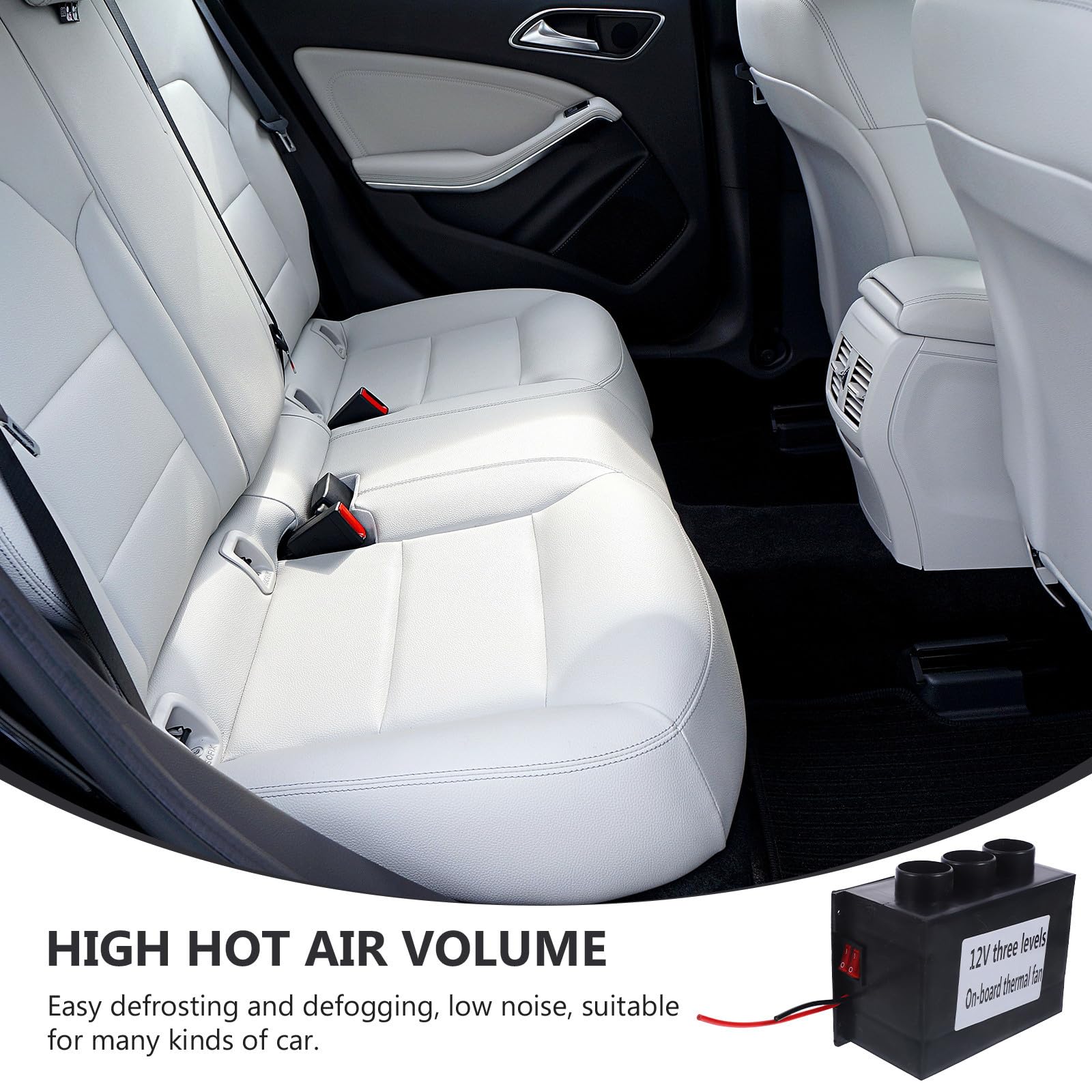 VALICLUD Soplador de Aire Caliente para Coche Desempañador de Coche 800w Negro para Parabrisas y Ventana, Abs y Aleación de Aluminio, Fácil Descongelación y Desempañamiento