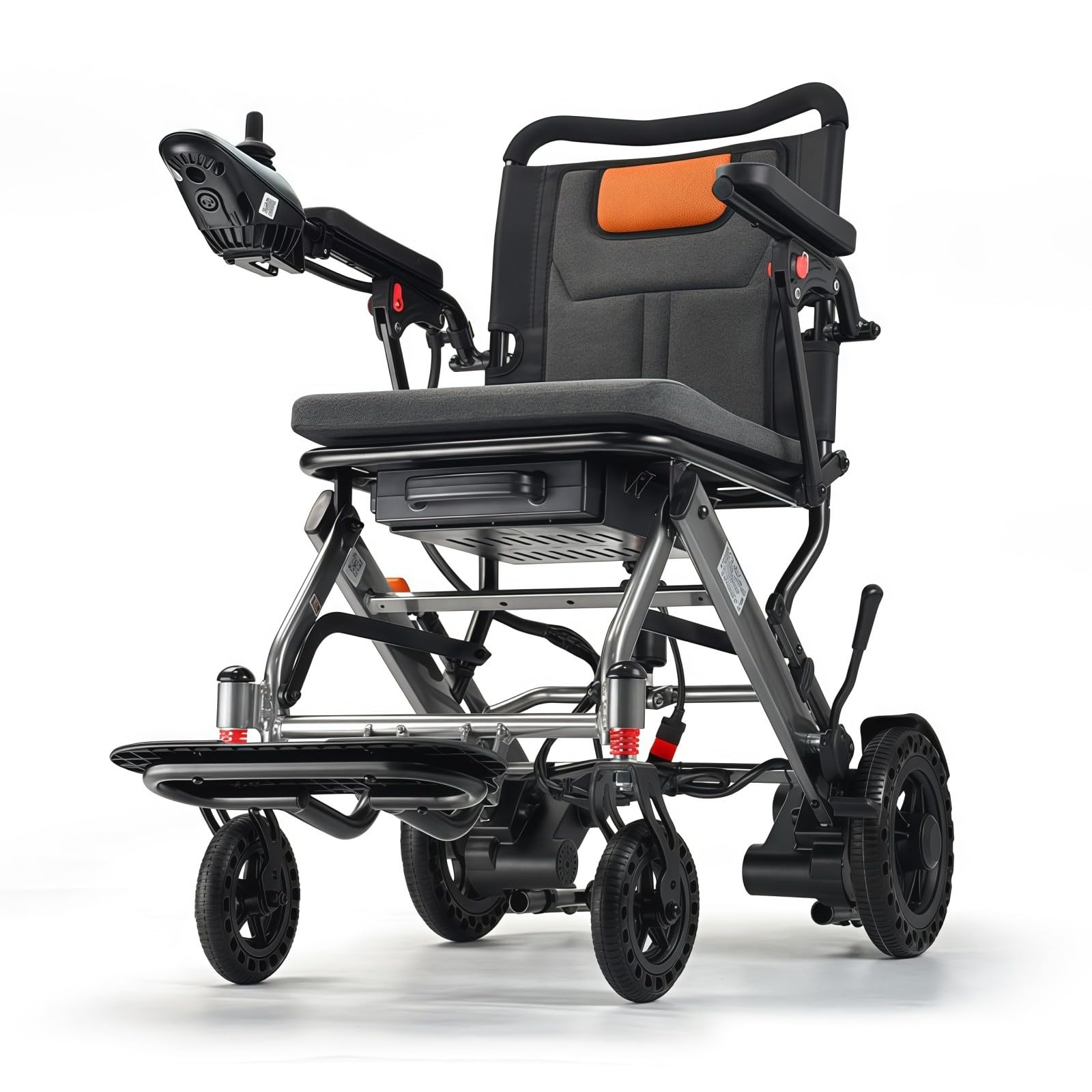 Silla de ruedas eléctrica, scooter de movilidad plegable ligero para ancianos y discapacitados, diseño inteligente totalmente automático, fácil de transportar, conducción cómoda