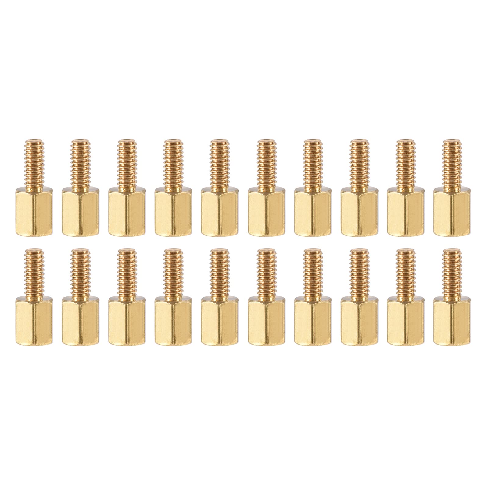 YOKIVE 20 Pcs M2.5 Standoff Screws, Brass Hex PCB Standoffs, Keep Height Consistent, Great for Motherboard (Gold Tone, 6mm+6mm)-image-36