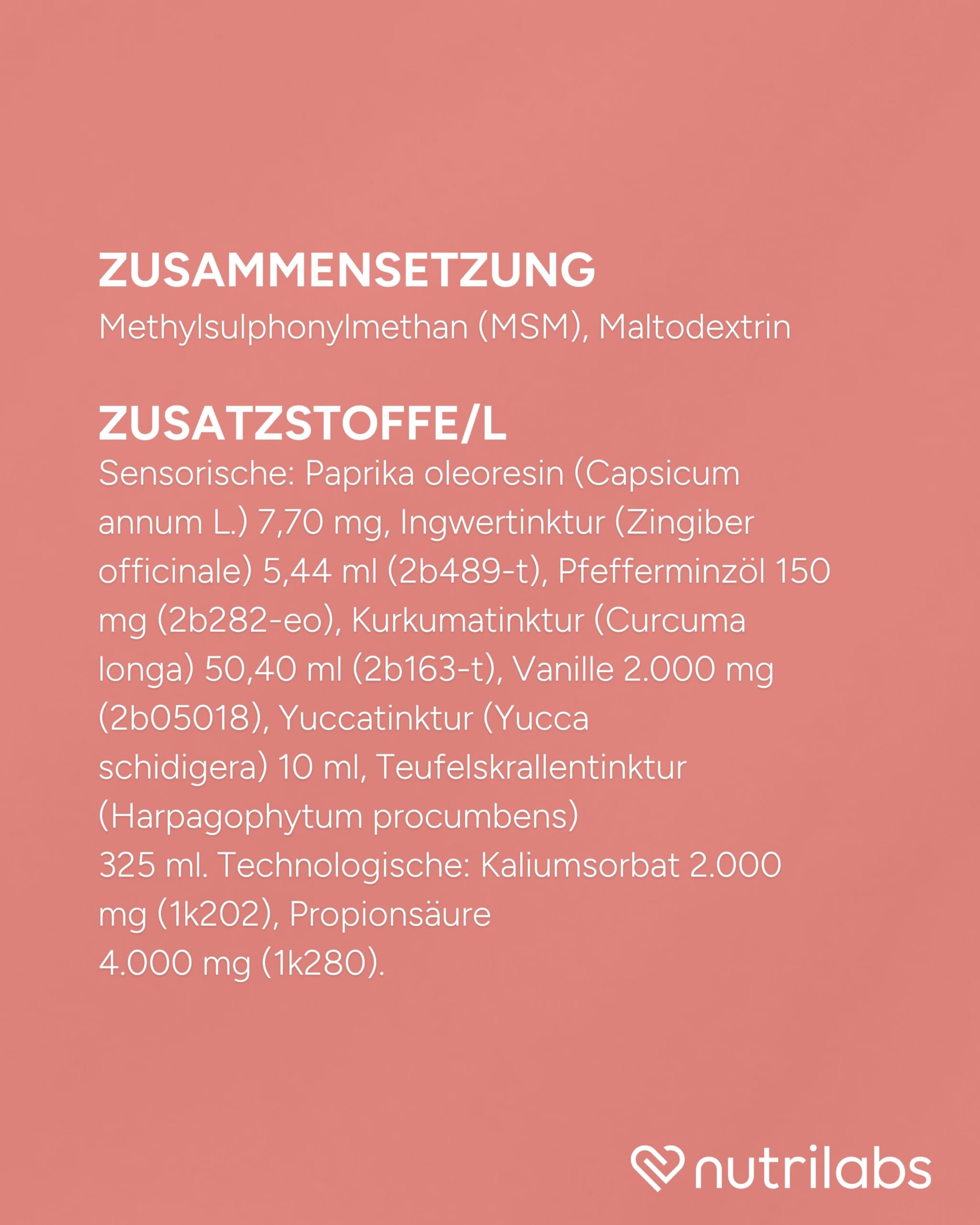 NutriLabs Quattro-Dolor forte Bewegungssaft für Pferde 1 L - mit Gelbwurz-, Ingwer-, Teufelskrallen-Extrakt u.v.m. - Teufelskralle - Pferde-Nahrungsergänzungsmittel - Bewegung