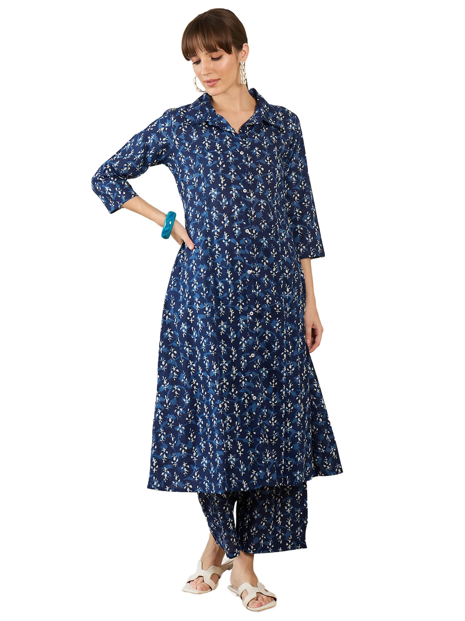 indo era Women's Catton Ethnic Co-Ord Set | Kurta Pant Set | Kurta Palazzo Set | Stylish Cotton Suit Set for Women,12020-picture-36
