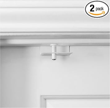 2 Pack - GlideLok Child Safety Door Top Lock | Made of Durable Metal (Not Plastic Like Other Models) | for Childproofing Interior/Exterior Doors | Adults Can Open Door from Both Sides