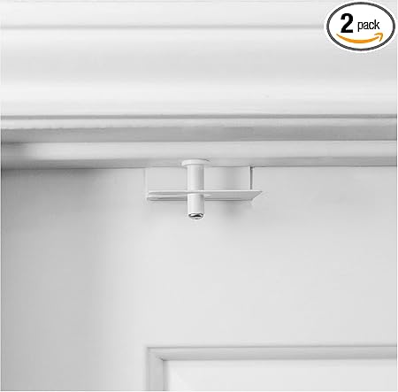 2 Pack - GlideLok Child Safety Door Top Lock | Made of Durable Metal (Not Plastic Like Other Models) | for Childproofing Interior/Exterior Doors | Adults Can Open Door from Both Sides