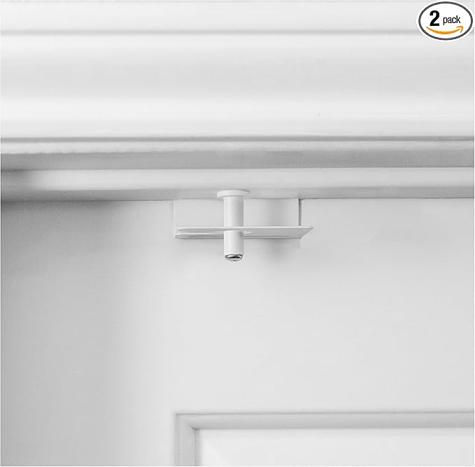 2 Pack - GlideLok Child Safety Door Top Lock | Made of Durable Metal (Not Plastic Like Other Models) | for Childproofing Interior/Exterior Doors | Adults Can Open Door from Both Sides