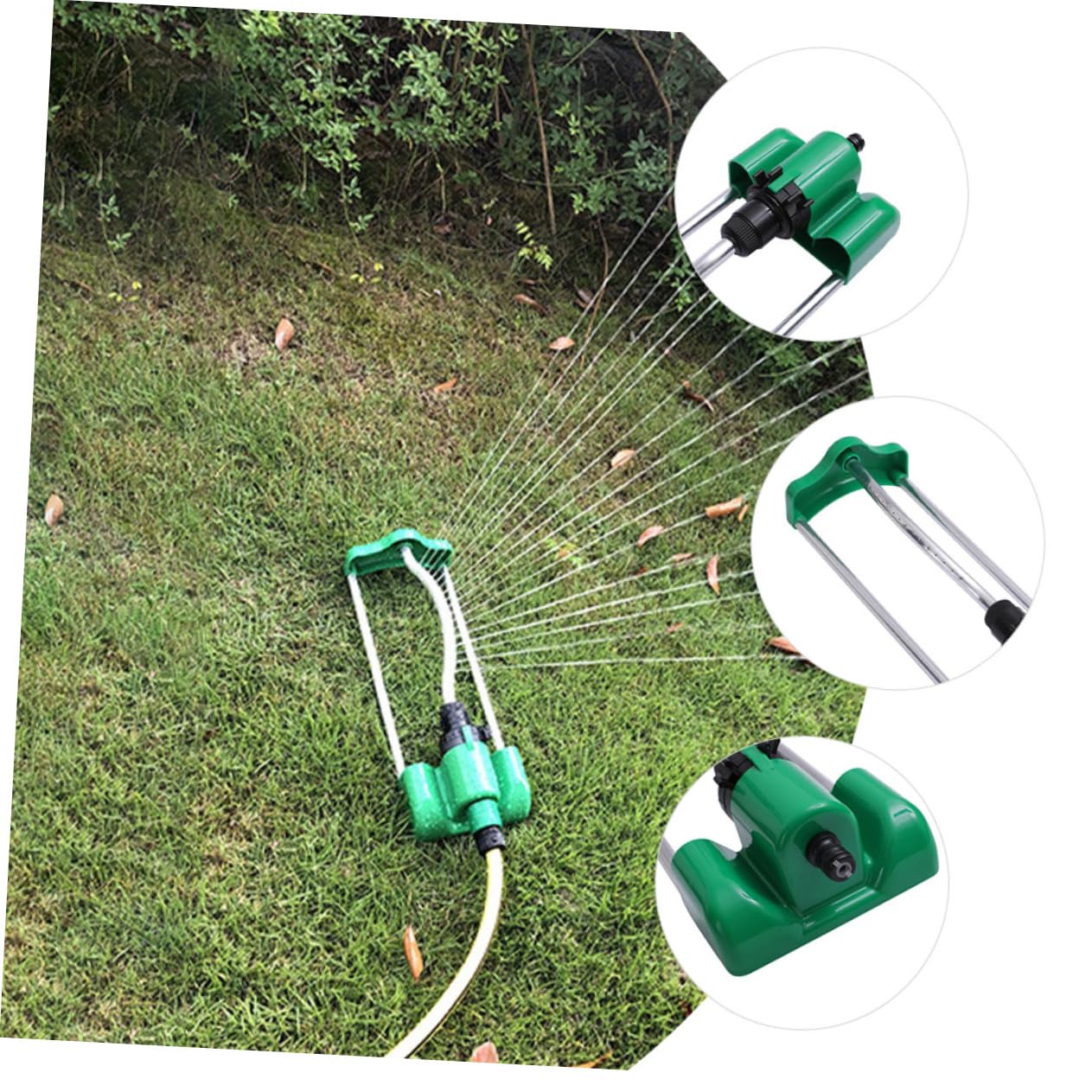 Irrigatore Oscillante da Giardino a 17 Fori, Testina in Lega di Alluminio e Plastica, Spruzzo Fine e Uniforme per Prato e Orto