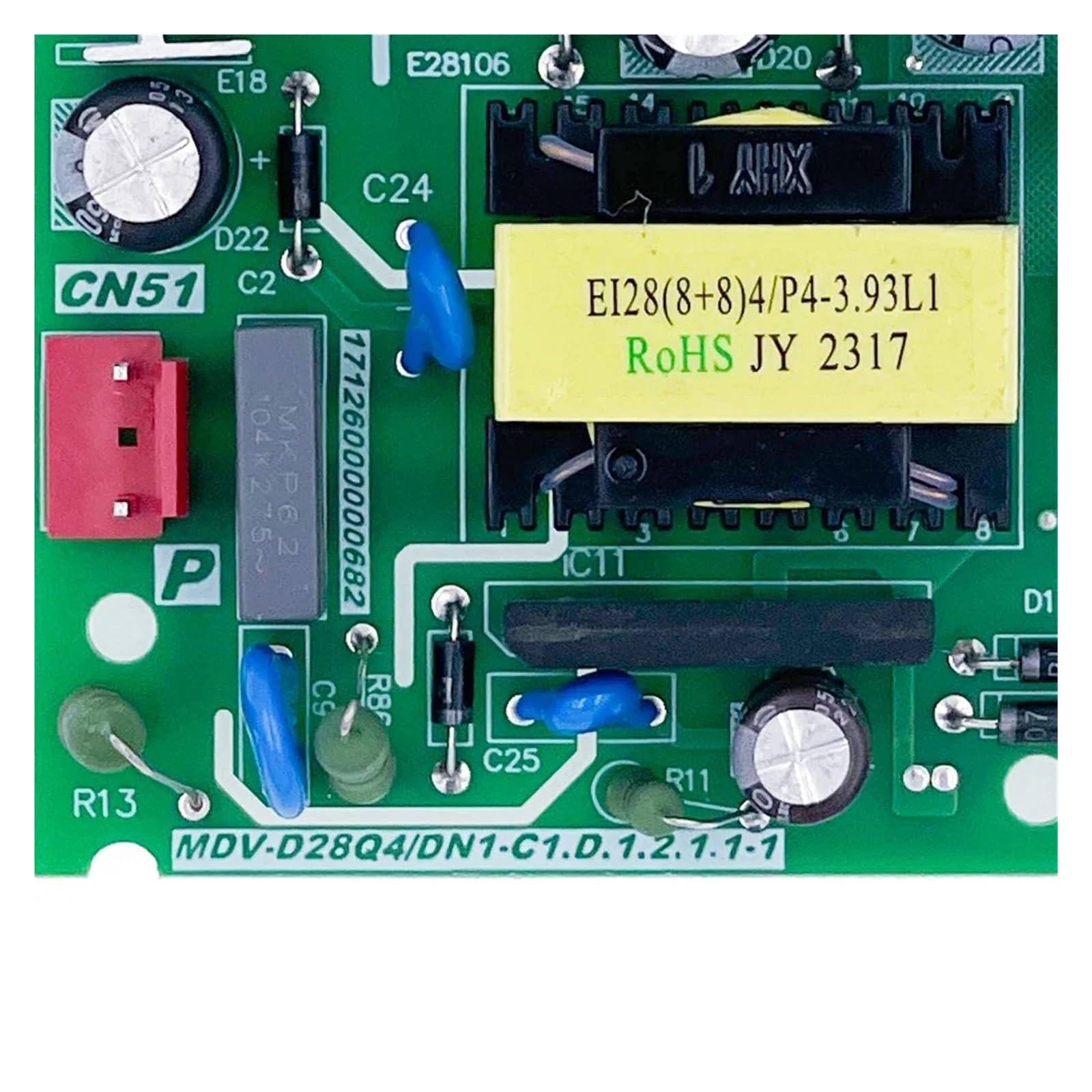 MDV-D28Q4/DN1-C1.D.1.2..1-1 Circuito PCB 17126000000682 Scheda Di Controllo, Compatibile Con Midea, Elemento Elettronico