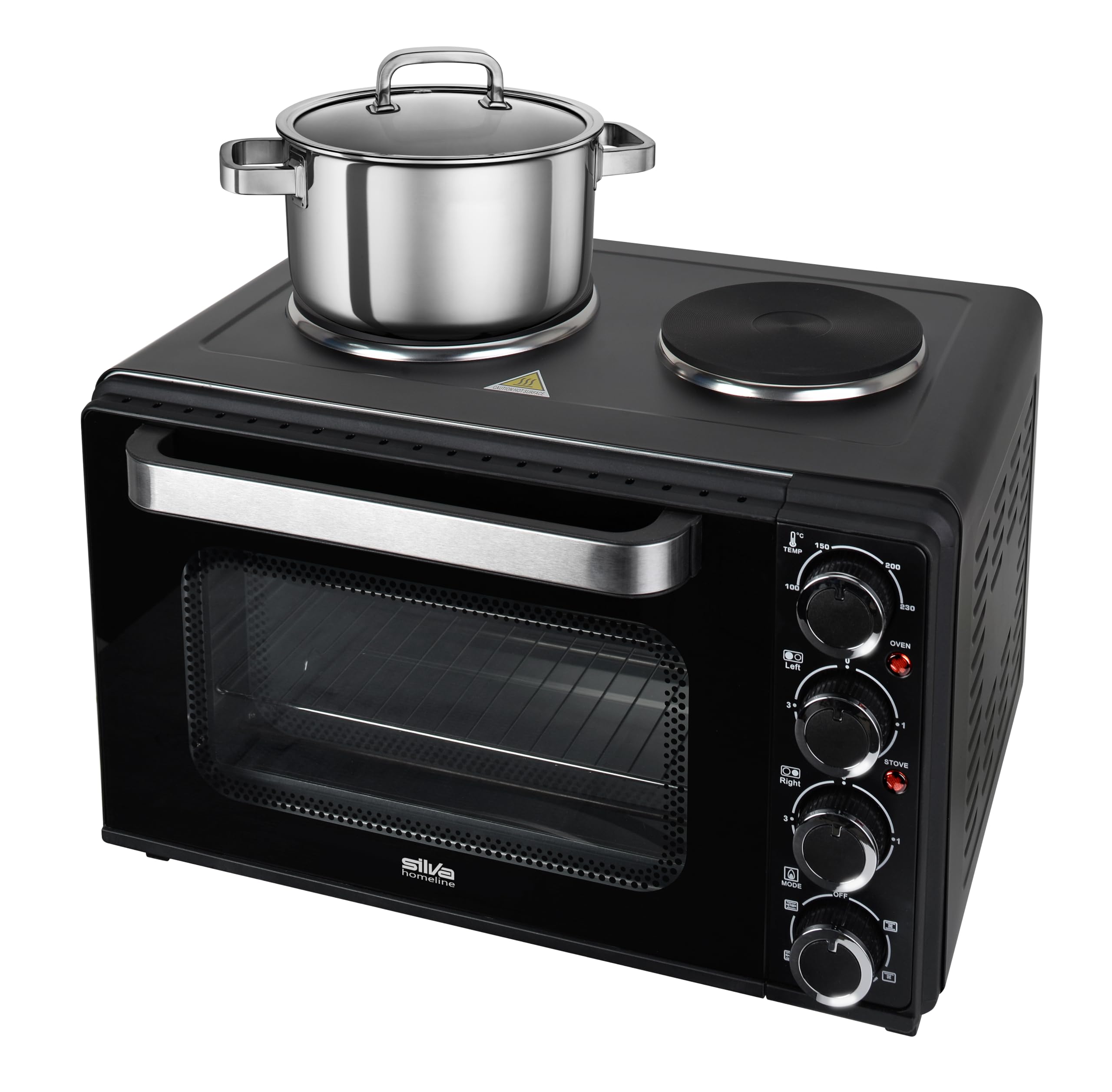Silva Schneider Kleinküche KK 3200 3200 W chaleur tournante 30 L tube 1600 W 2 plaques cuisson pierre à pizza