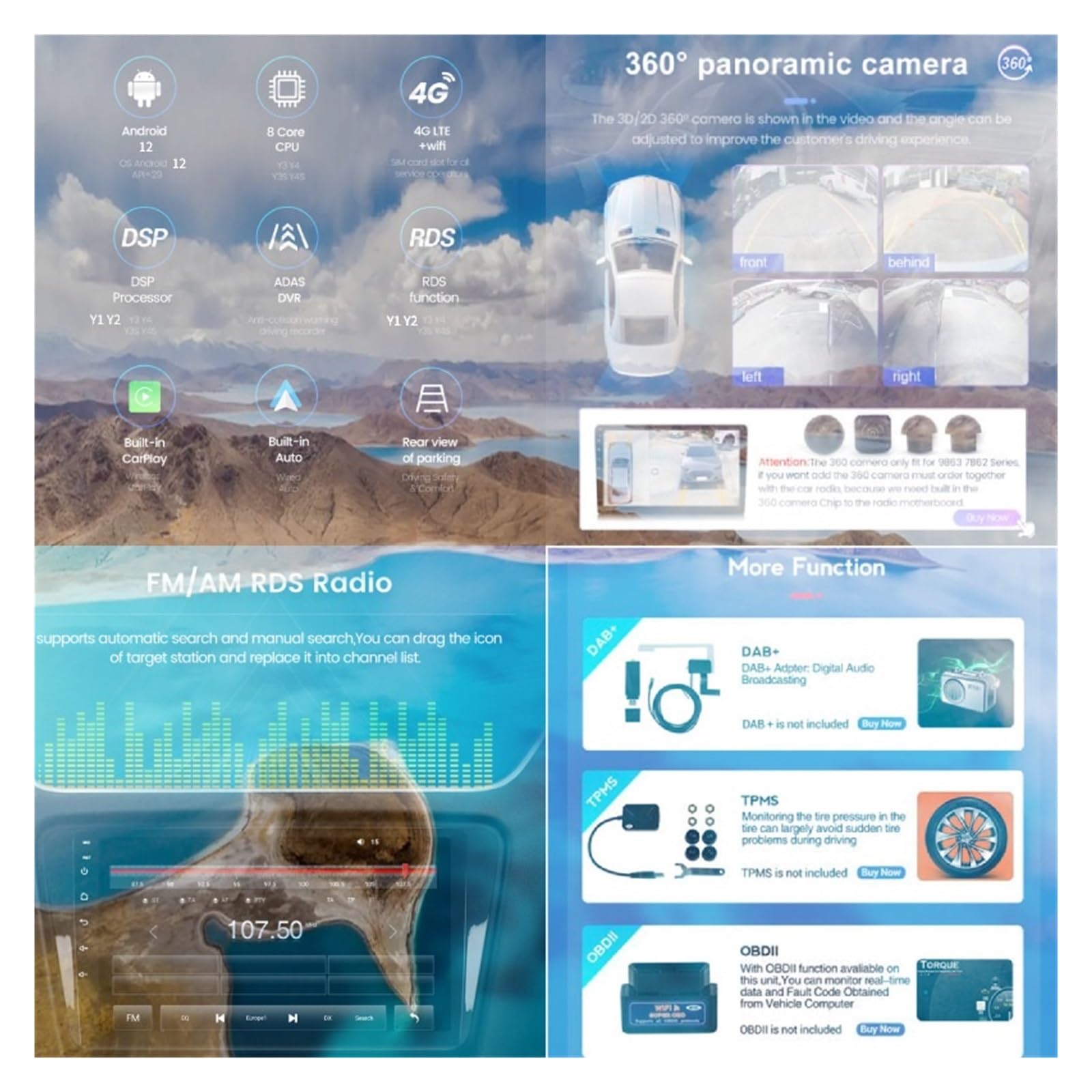 Nawigacja satelitarna Odtwarzacz Radia Samochodowego Nawigacja GPS Stereo(1G 16G Camera)