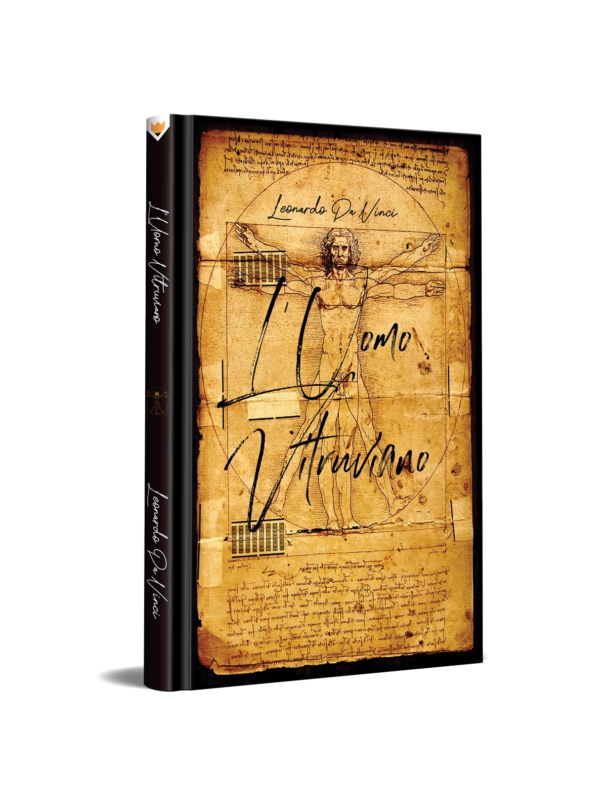 Vitruvius Da Vinci Tasarımlı Çizgili Not Defteri – 13x21 Cm Sert Kapak 192 Sayfa