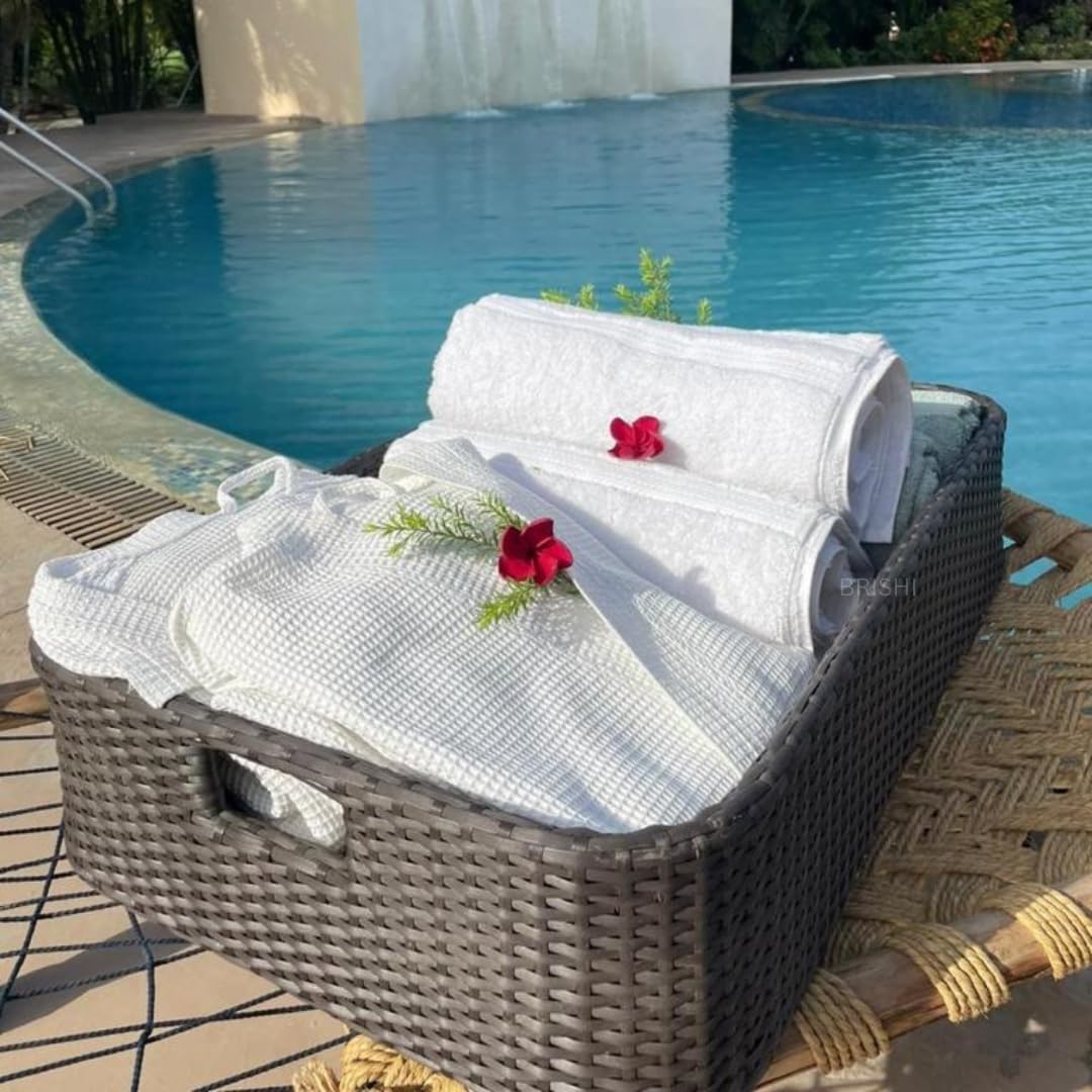 BRISHI Luxury Floating Serving Tray | Swimming Pool Floats for Adults for Sandbars, Spas, Bath, and Parties | Floating Tray for Pool Serving Drinks, Brunch, Food on The Water- (Brown).