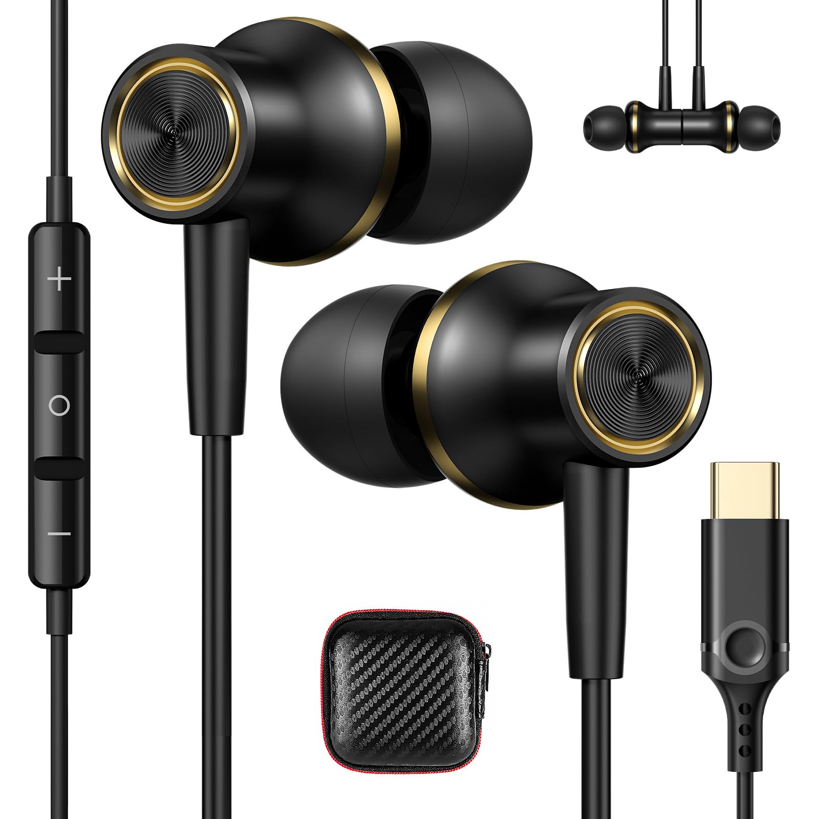 USB C Hoofdtelefoon voor Galaxy A55 A35 A16 5G Samsung A54 A34 A36 A53 A56,Magnetische Type C Oordopjes met Kabel Microfoon en Volumeregeling USB C Hoofdtelefoon voor Galaxy A55 A35 A16 5G Samsung A54 A34 A36 A53 A56,Magnetische Type C Oordopjes met Kabel Microfoon en Volumeregeling