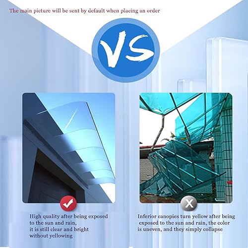 Miniatura 6 de Toldo invisible para puerta delantera, toldo para exteriores, toldo de puerta transparente, refugio de lluvia, cubierta transparente gruesa sin