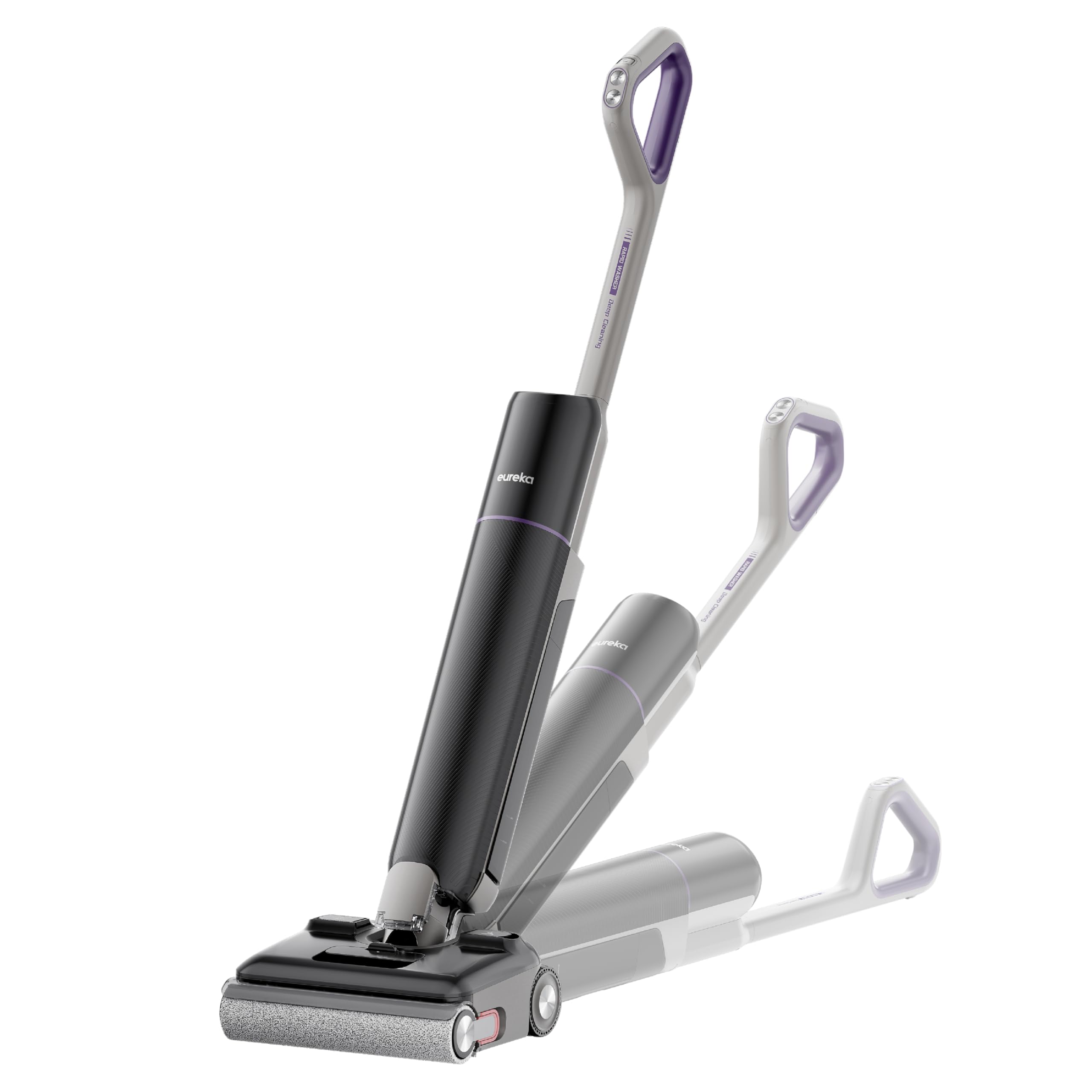 Eureka FloorShine 880 Aspirapolvere e Lavapavimenti Senza Filo, 24000Pa, Auto-Pulizia 100°C, Asciugatura 75°C, Autonomia 60min,Inclinazione 180°, Zero Bordi, Anti-Groviglio 3.0