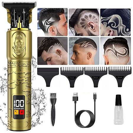 Pro T Outline Clippers Trimmer,KeasenT Blade Trimmer for Men Professional Cordless 0mm Baldheaded Zero Gapped Trimmers Electric Pro Li Trimmer Grooming Kit,Mens Hair Clippers Rechargeable Waterproof