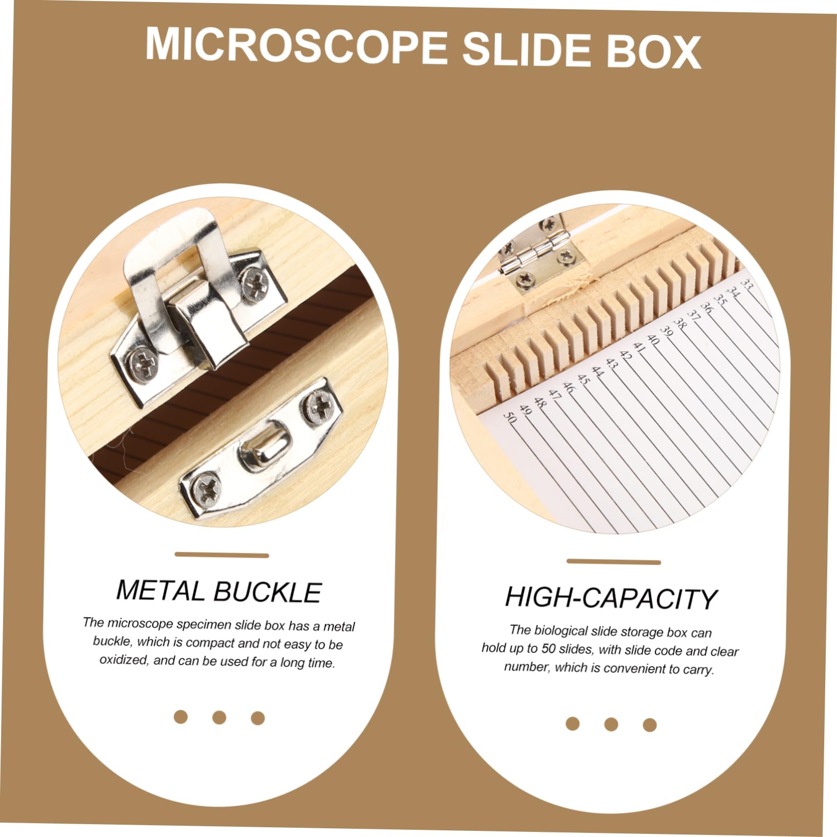 NAMOARLY Slide Storage Box Microscope Slide Box Slide Container Slide Organizer Lab Slide Holder Slide Storage Container Bin Organizer Slide Out Storage Bins Pathology Slide Case Wooden