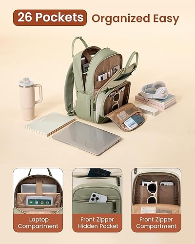 Miniatura 3 de LOVEVOOK Mochila para computadora portátil para mujer, mochilas de viaje, bolsa antirrobo, bolsa de mochila, bolsas de computadora con USB,