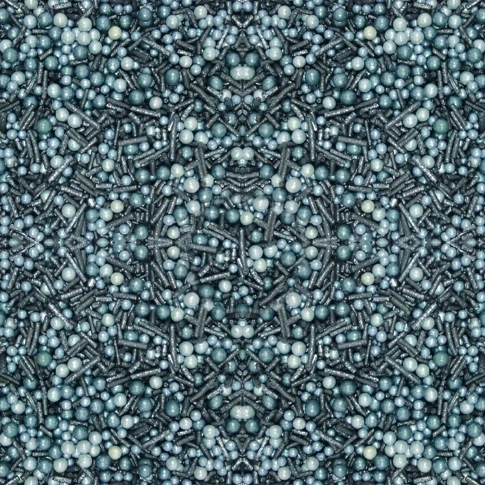 Confect Fusion Mashup Sprinkles – Metallic Blue Pearl Beads Mix for Cake & Cupcake Decorating – Edible Baking Topping Decorations –Vegan, Gluten-Free,