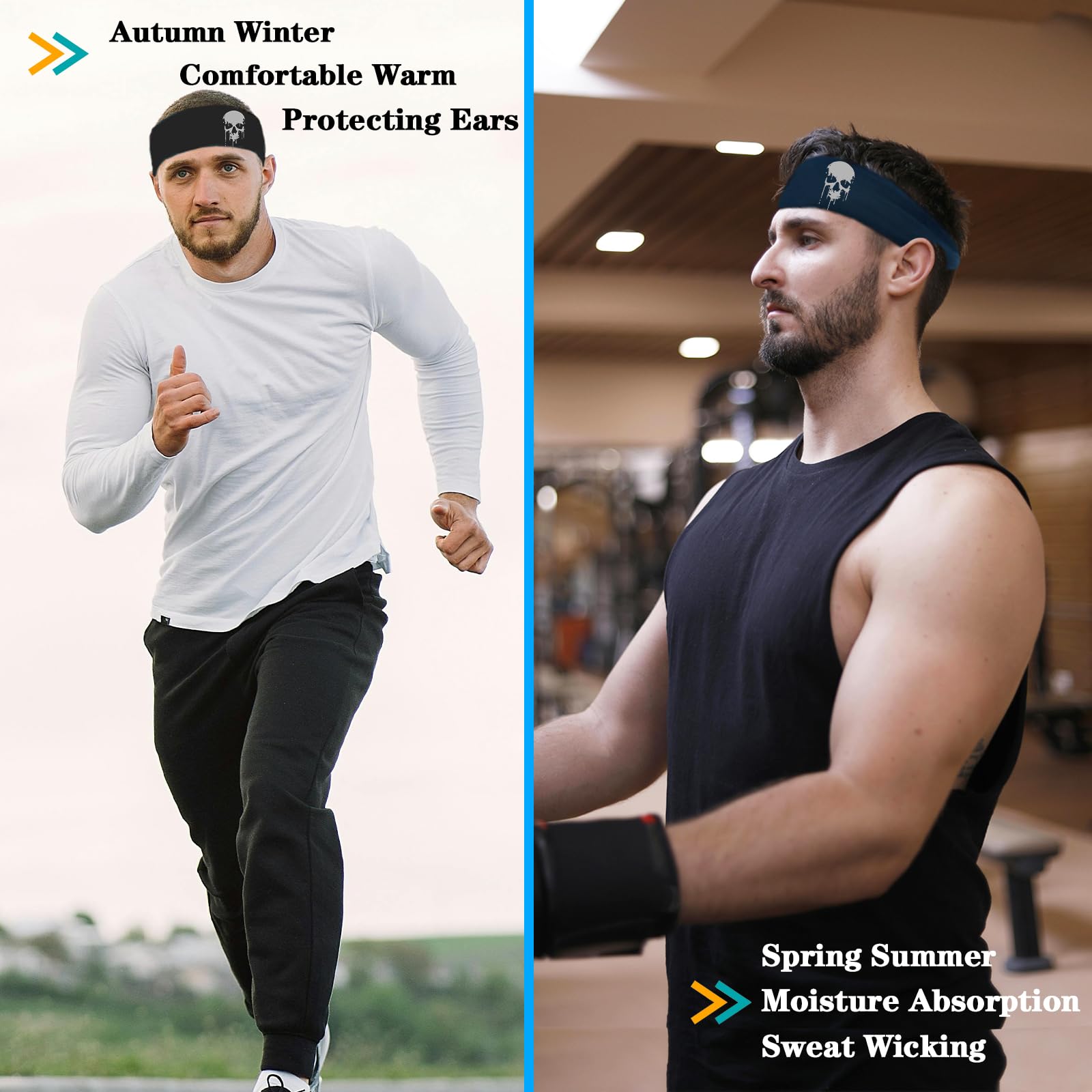 3 diademas deportivas para hombre, bandas de sudor para hombres y mujeres