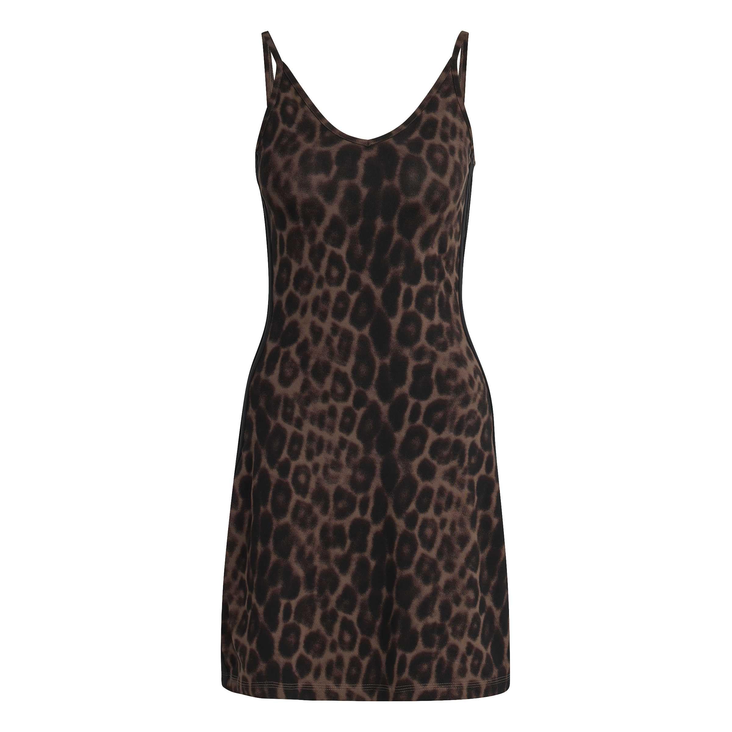 adidas Sportswear Women's Seasonal Essentials Leopard Print Mini-Dress, Multicolor, Size S, Women
