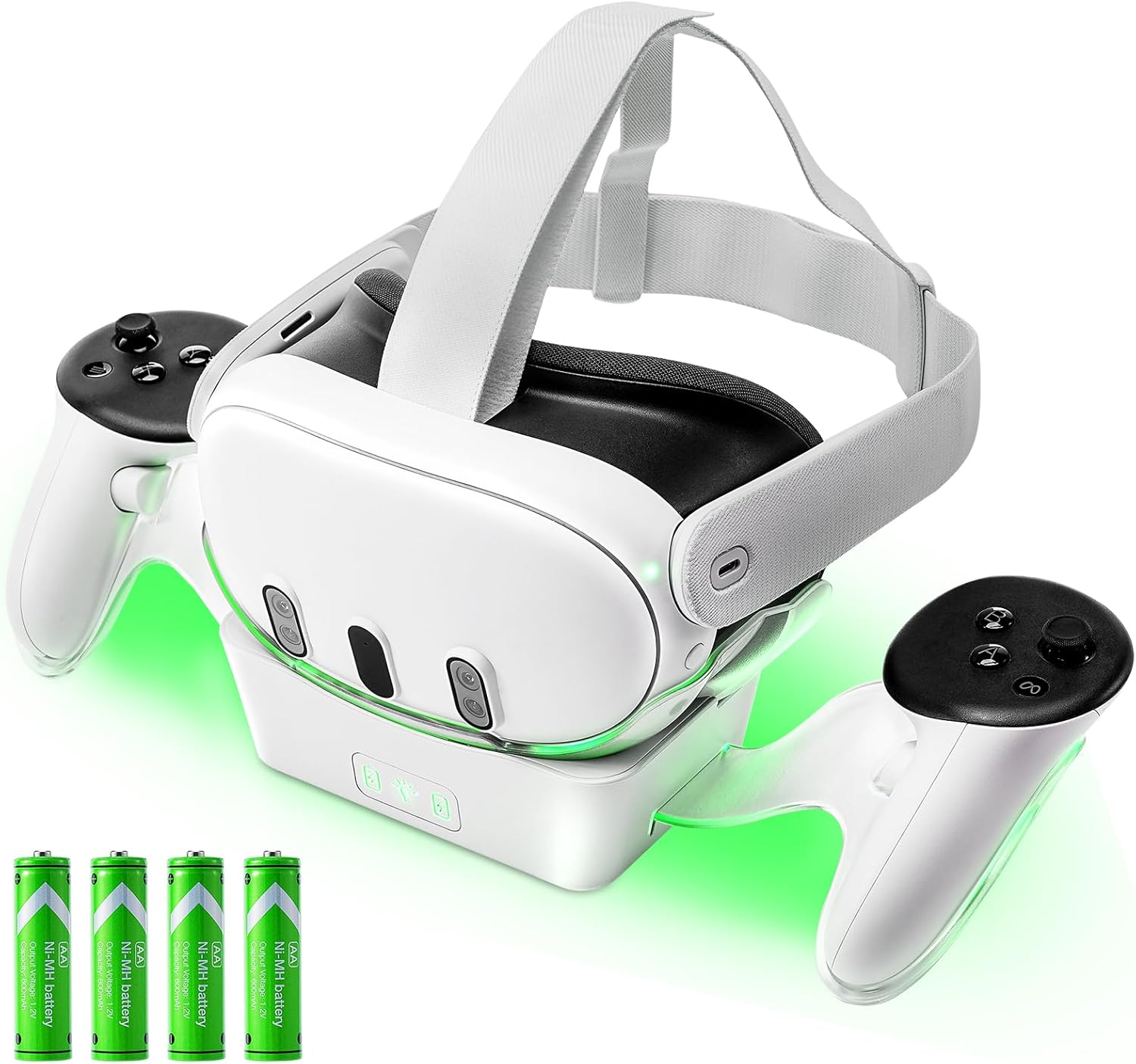 LYtech VR Charging Dock for Quest 3 Charging Stand for Oculus/Meta Quest 3 Magnetic Charging Station for VR Headset, 2 Battery for Touch Controllers, High Speed Charging Stand, Quest 3 Accessories