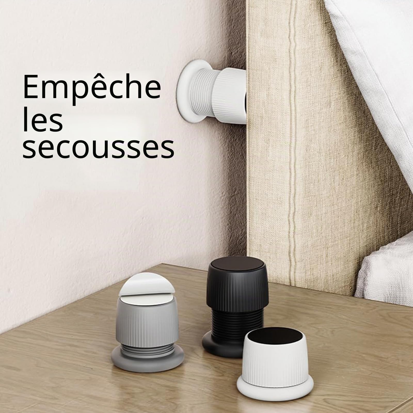 SagaSave Lot de 4 Rehausseurs Réglables Antidérapants pour Meubles, Lits, Canapés, Tables et Chaises, Pieds de Meubles Réglables De 4,1 à 6,3 cm, Blanc