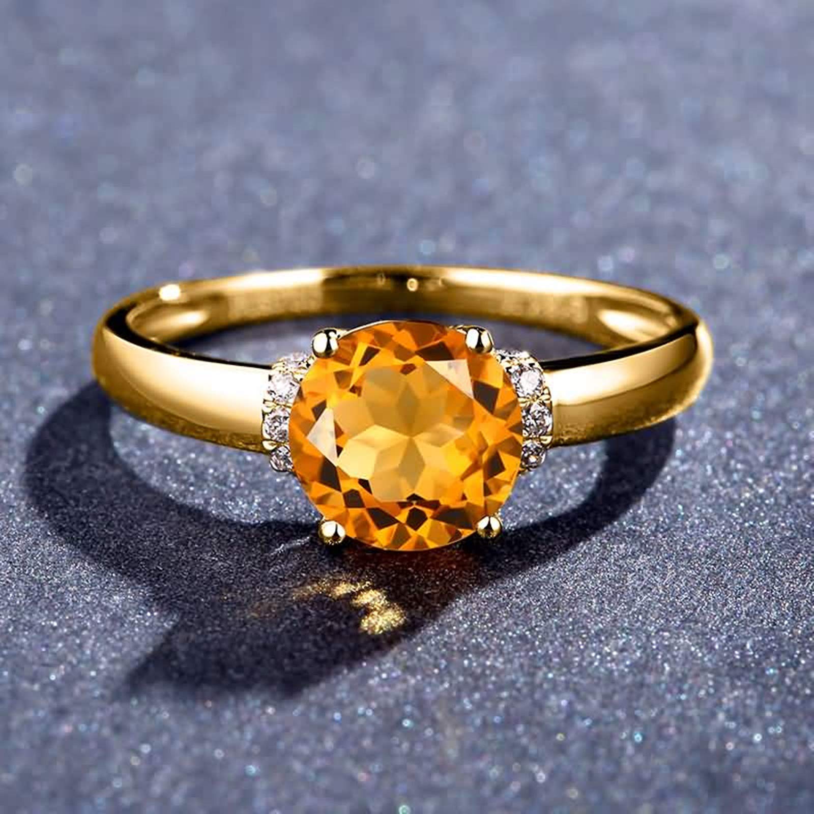 Beydodo Pierścionek z prawdziwego złota 750, 1,21 ct cytryn pierścionek z diamentem pierścionek ślubny damska obrączka złota e 18 karatów (750) żółte złoto, 58 (18,5), colore: złoto, cod. TLLWGZ1759