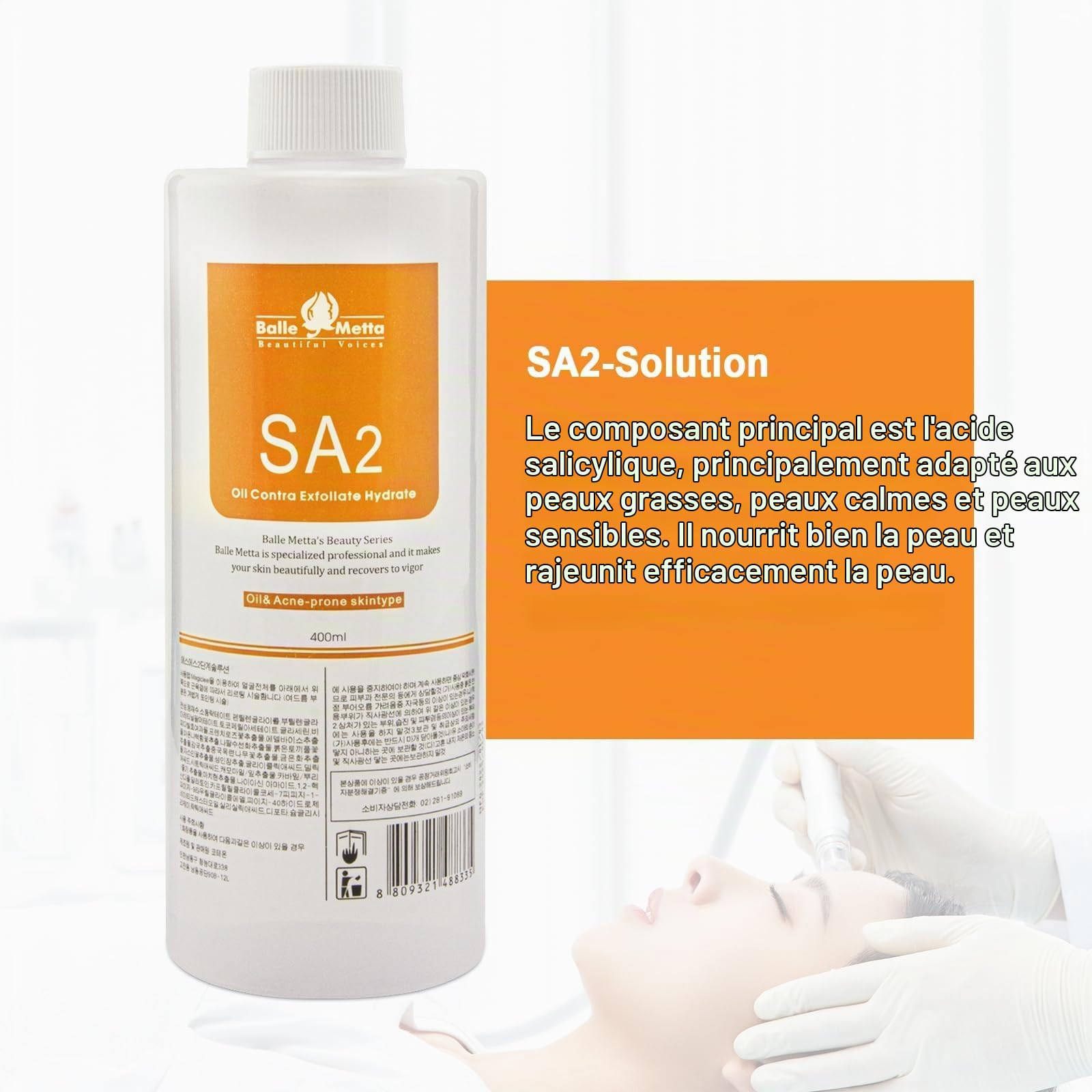 Soins de la peau facial beauté Aqua Peel solution 400ml par bouteille visage nettoyant et hydratant Elitzia ETYYS123