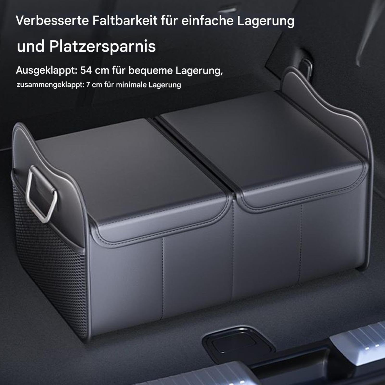 Organizer per autocarichi – Porta utensili per la gestione dello spazio | 55 cm, pieghevole, con coperchio, organizer per bagagliaio con più tasche, per SUV, soluzione di conservazione durevole per
