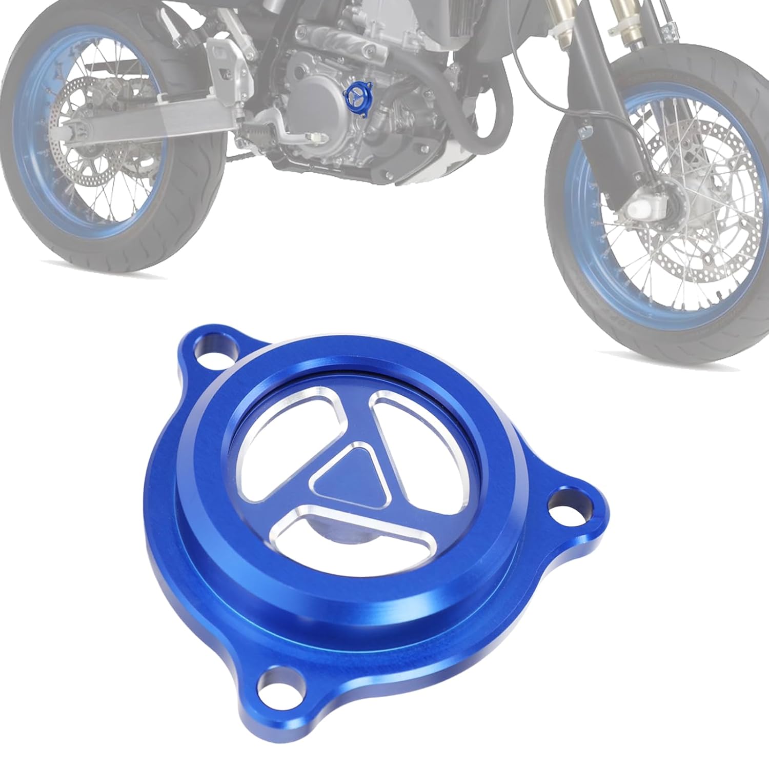 Tampa Transparente CNC para Filtro de Óleo do Motor - DRZ LTZ 400, DRZ400, DRZ400SM, DRZ400S, DRZ400E (00-24) e LTZ400 (03-13) - LTR 450 (06-09) - Azul - Dirt Bike ATV