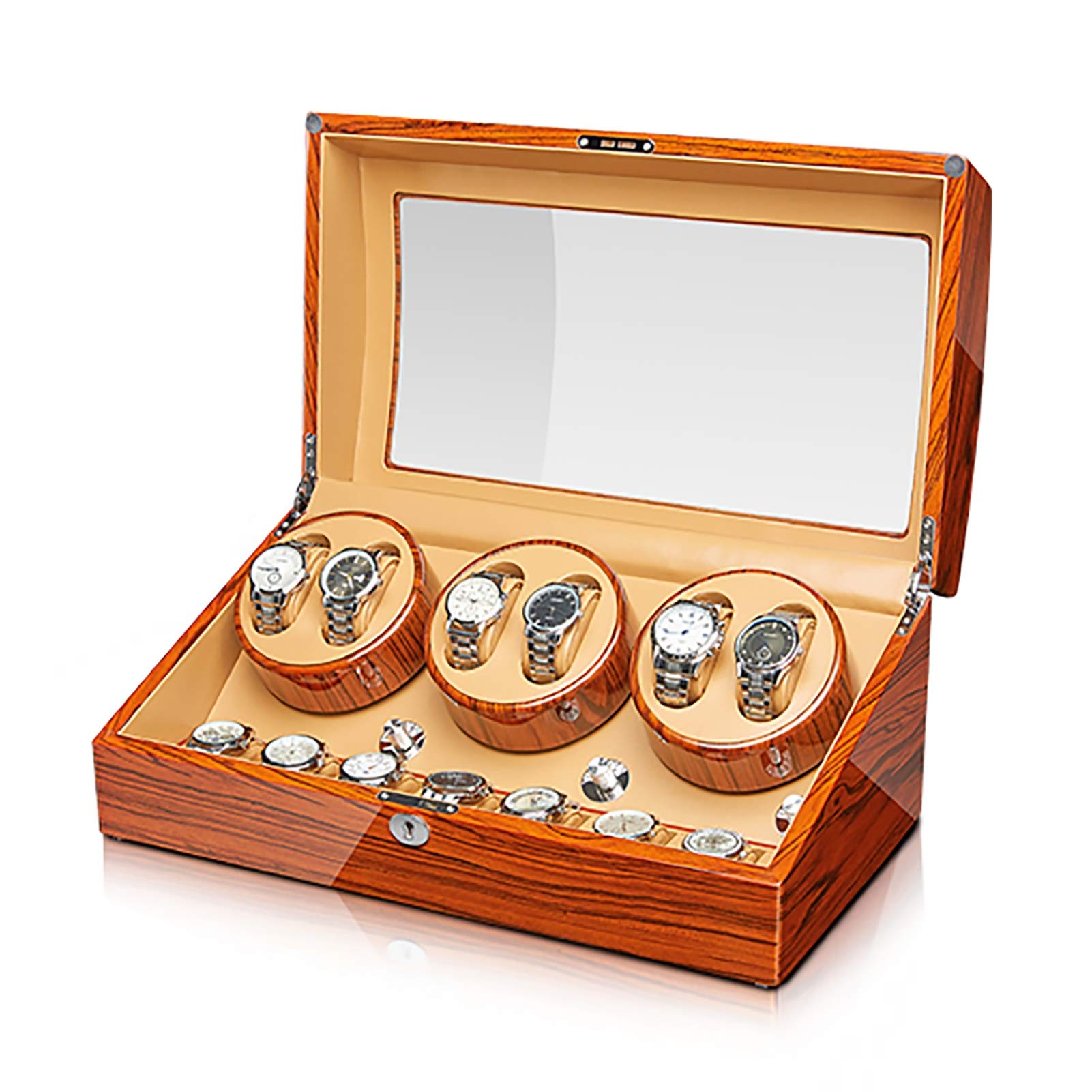QUSYZD Spinner winding box Watch Winders - Ebonized Wood Watches Winding Case Silent Motor Watch Shaker Automatic Mechanical Watches Winder Watches Storage Box with Access Contr,