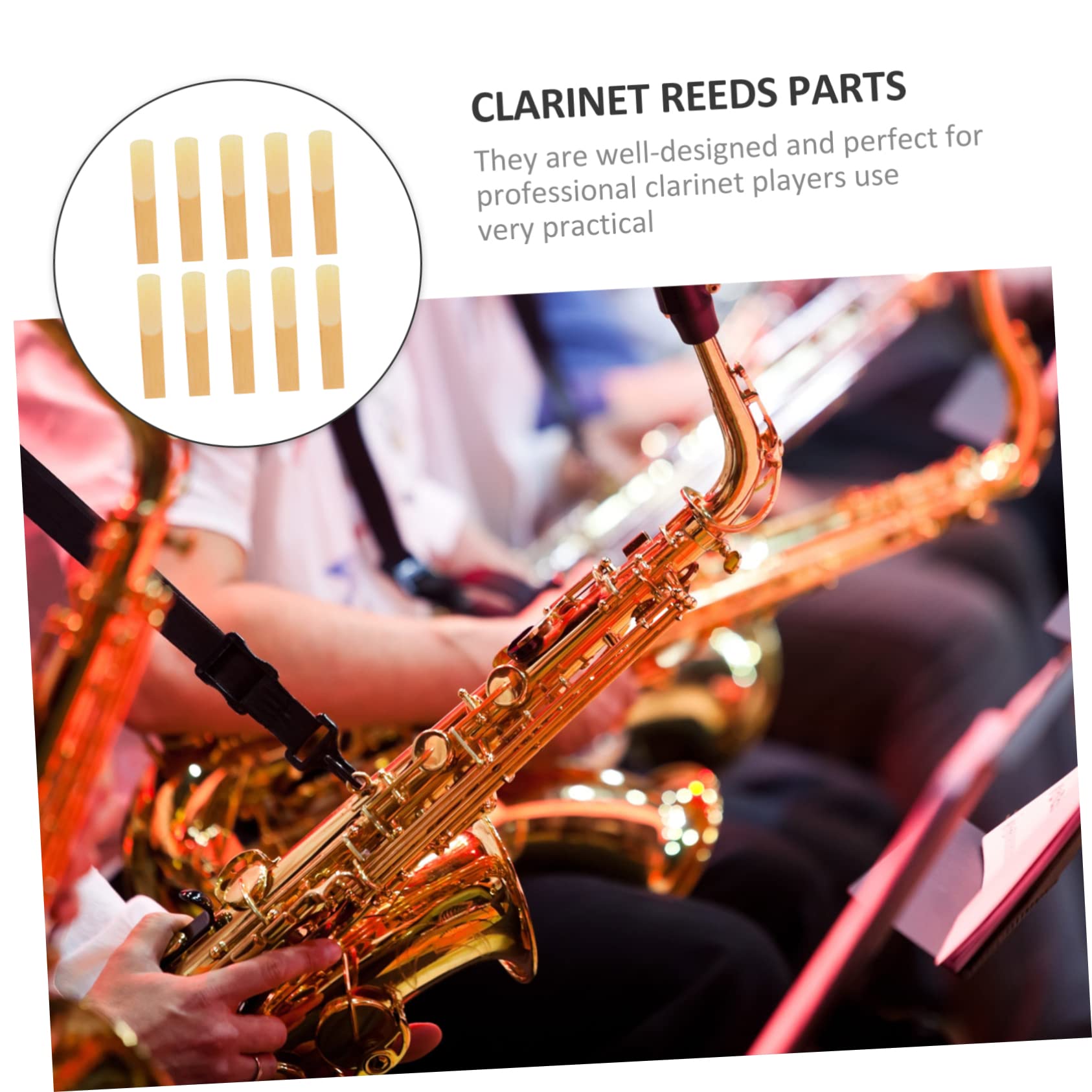 Toyvian 50piezas Lengüetas Para Clarinete Accesorios De Instrumento Musical Dureza Sonido Rico Para Músicos