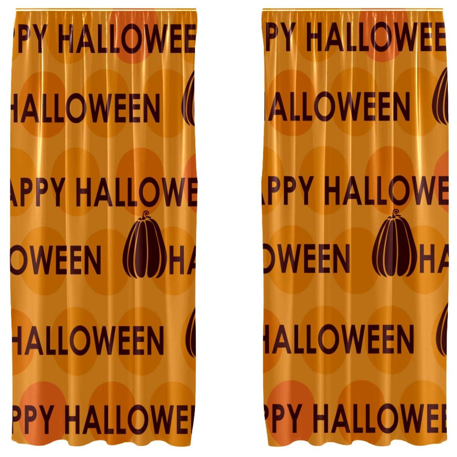 Rideaux occultants 2 panneaux Happy Halloween au drapé fluide