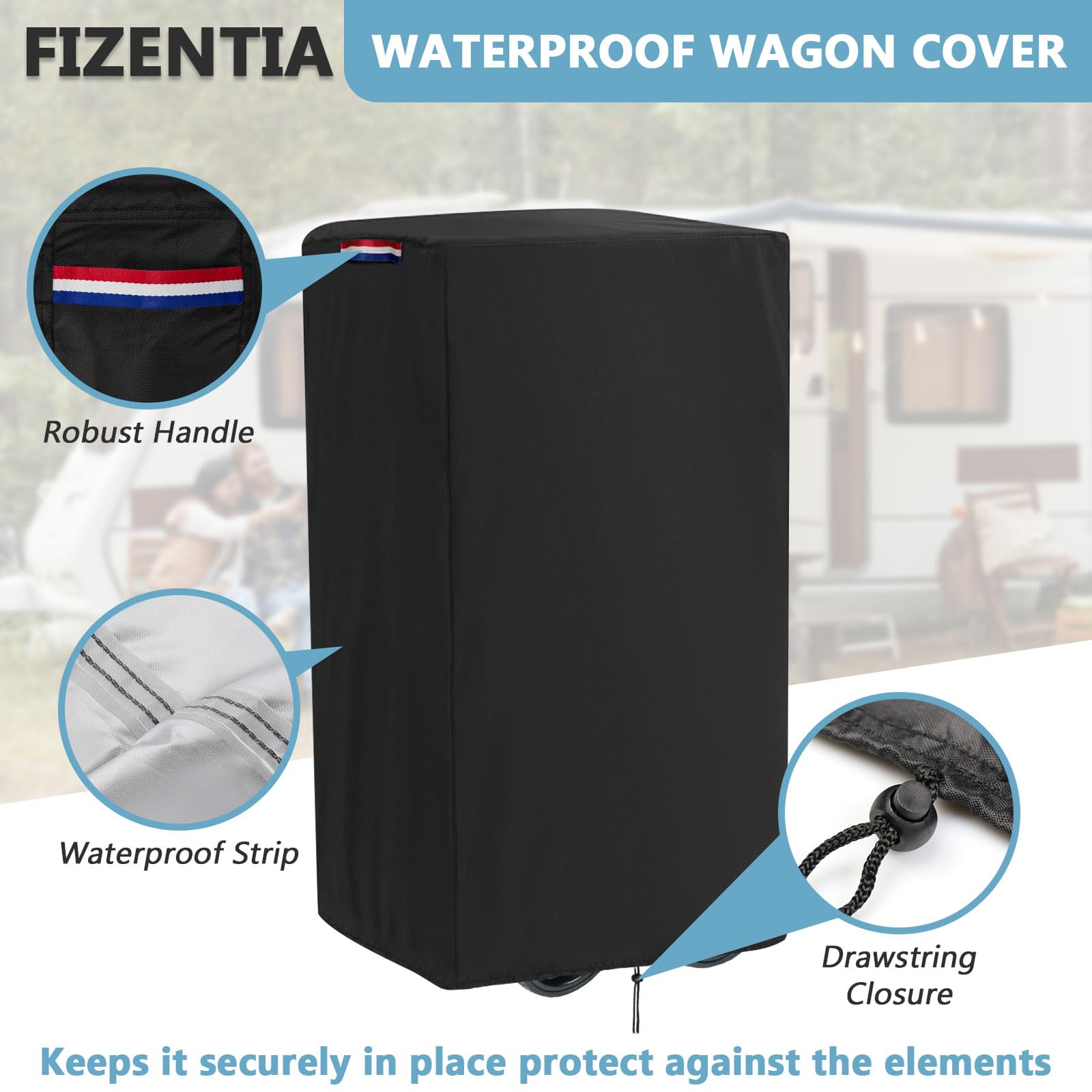 Funda para carro Wonderfold Wagon W4 Original (solo funda), funda impermeable 420D para cochecito Wonderfold W4 Luxe, Wagon W4 Original con asa ajustable (73.7 cm de largo x 50.8 cm de ancho