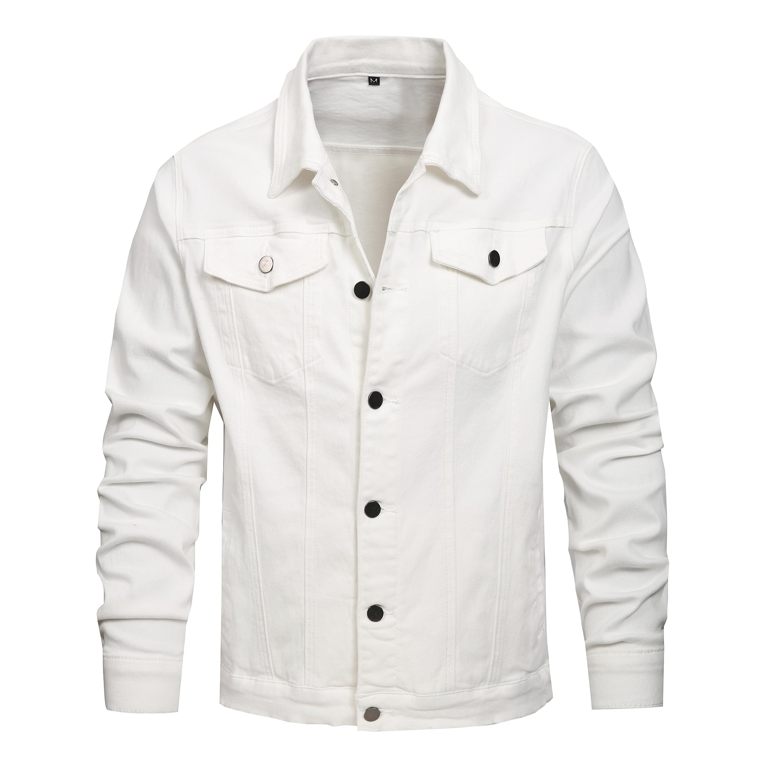 QIMYUM Jean Jacket For Men, Distressed Slim Denim Jacket