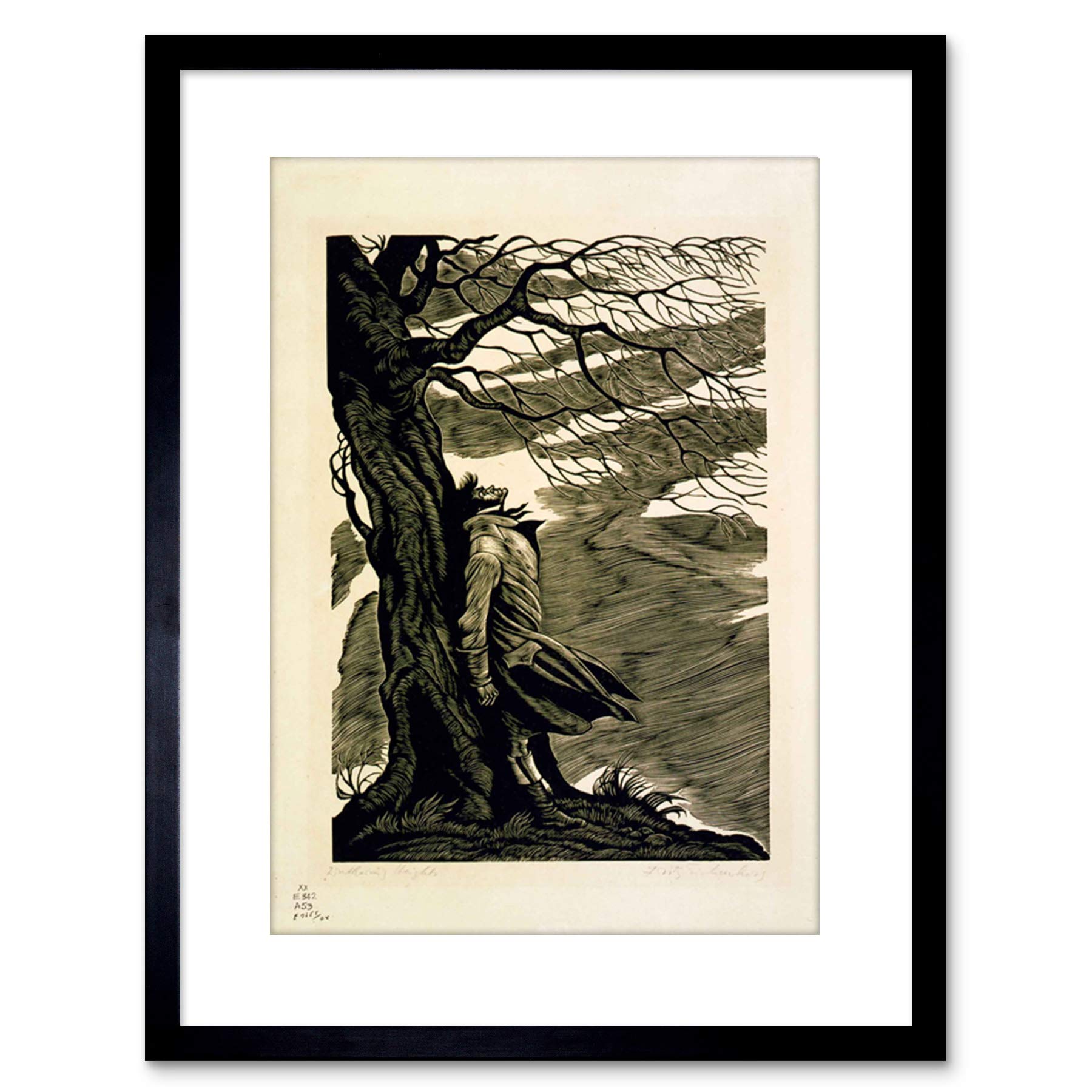 Wee Blue Coo Heathcliff Wuthering Heights Bronte Black White Framed Wall Art Print