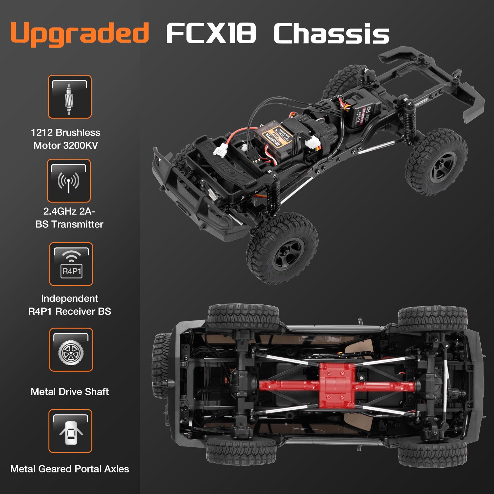 FCS２PERFORMER 【L】 Amazon.com: SVERTIBO FMS 1/18 RC Crawler, FCX18 LC80 Pro