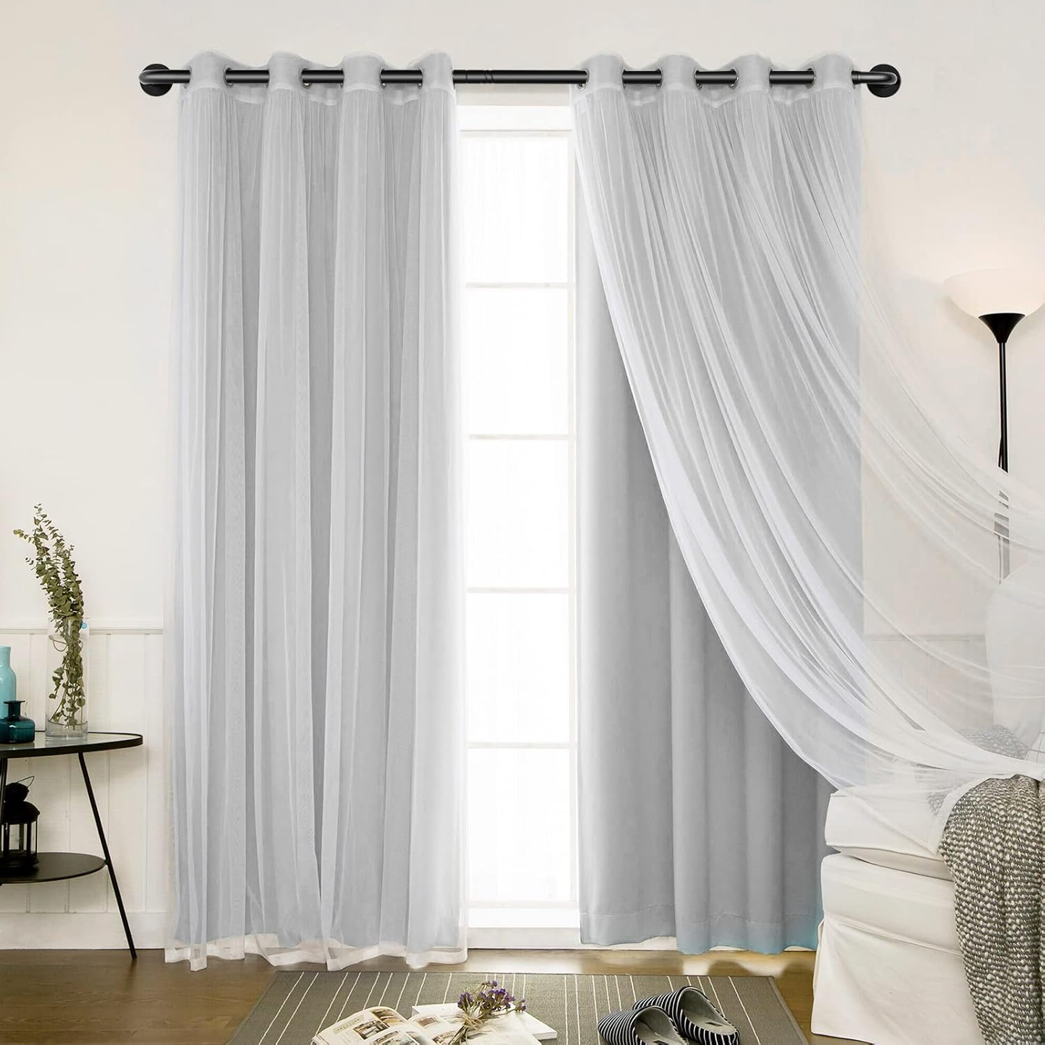 Buy UIOSANRT Wrap Around Curtain Rods for Windows 32 to 118 Inch,5/8