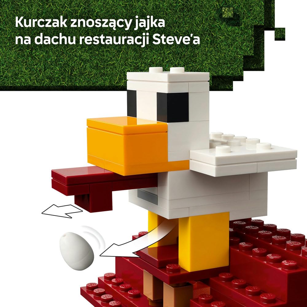 LEGO Minecraft Atak balonowego Ghasta na wioskę 21273 | scenka Minecraft, zestaw akcji z gry, prezent dla fana Minecrafta 10+, 555 elementów
