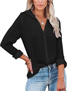 Black button up top womens Clearance