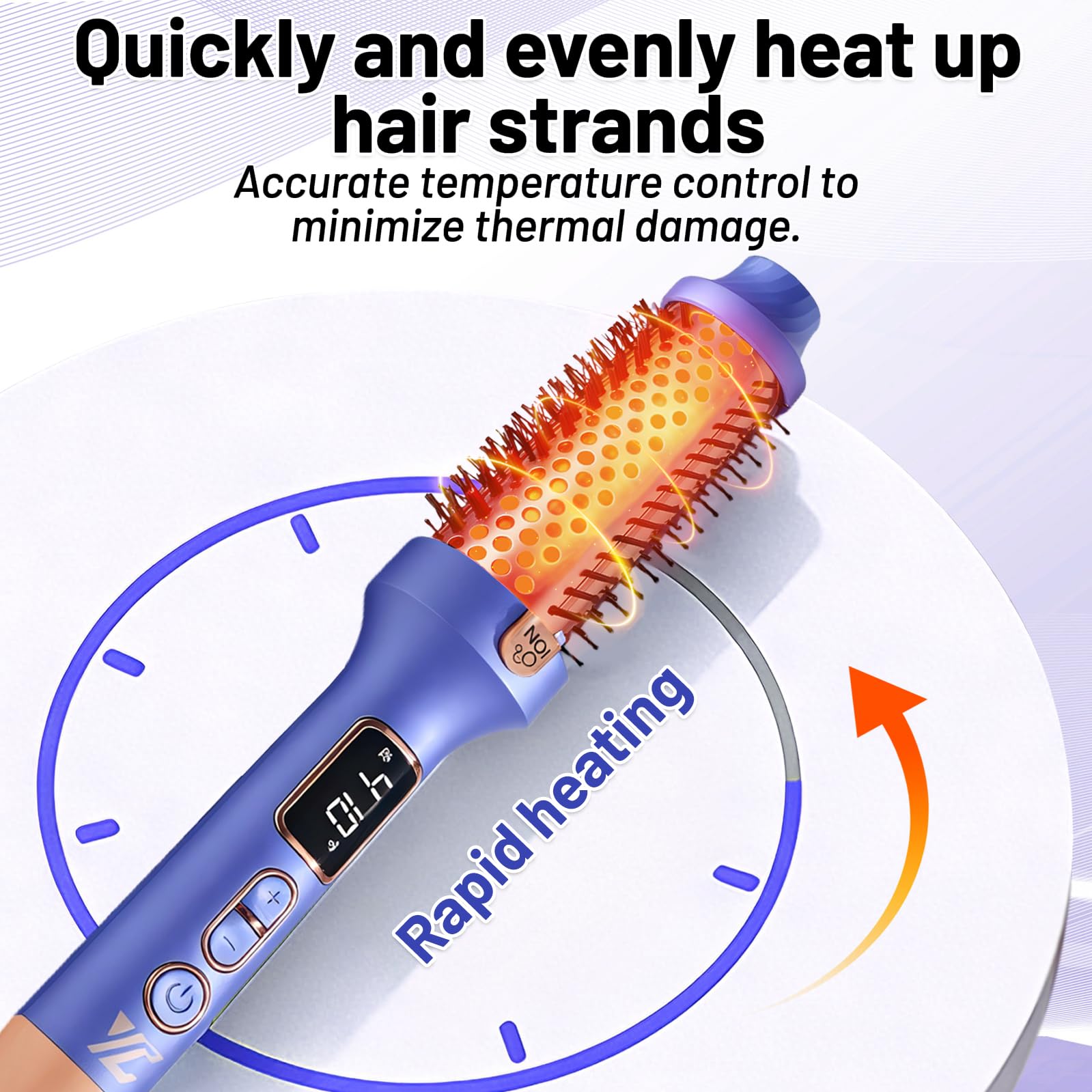 Negative Ion Infrared Hot Brush Hair Volumizer, Purple