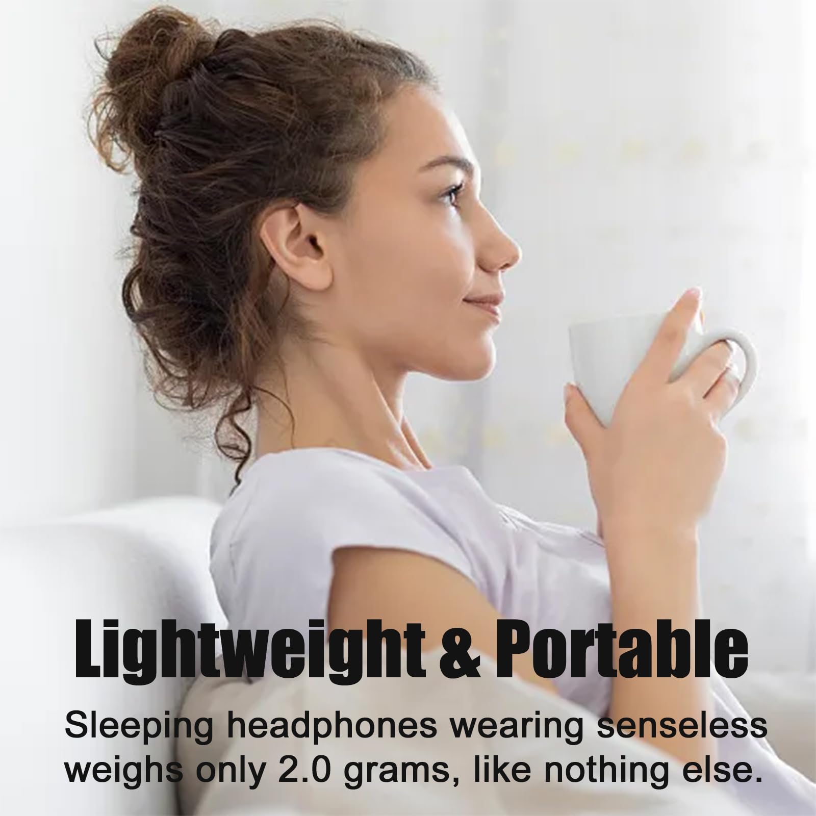 Auriculares para dormir inalámbricos Bluetooth 5.3, auriculares para dormir de lado, cancelación de ruido, auriculares invisibles, cómodos auriculares inalámbricos abiertos, color marrón