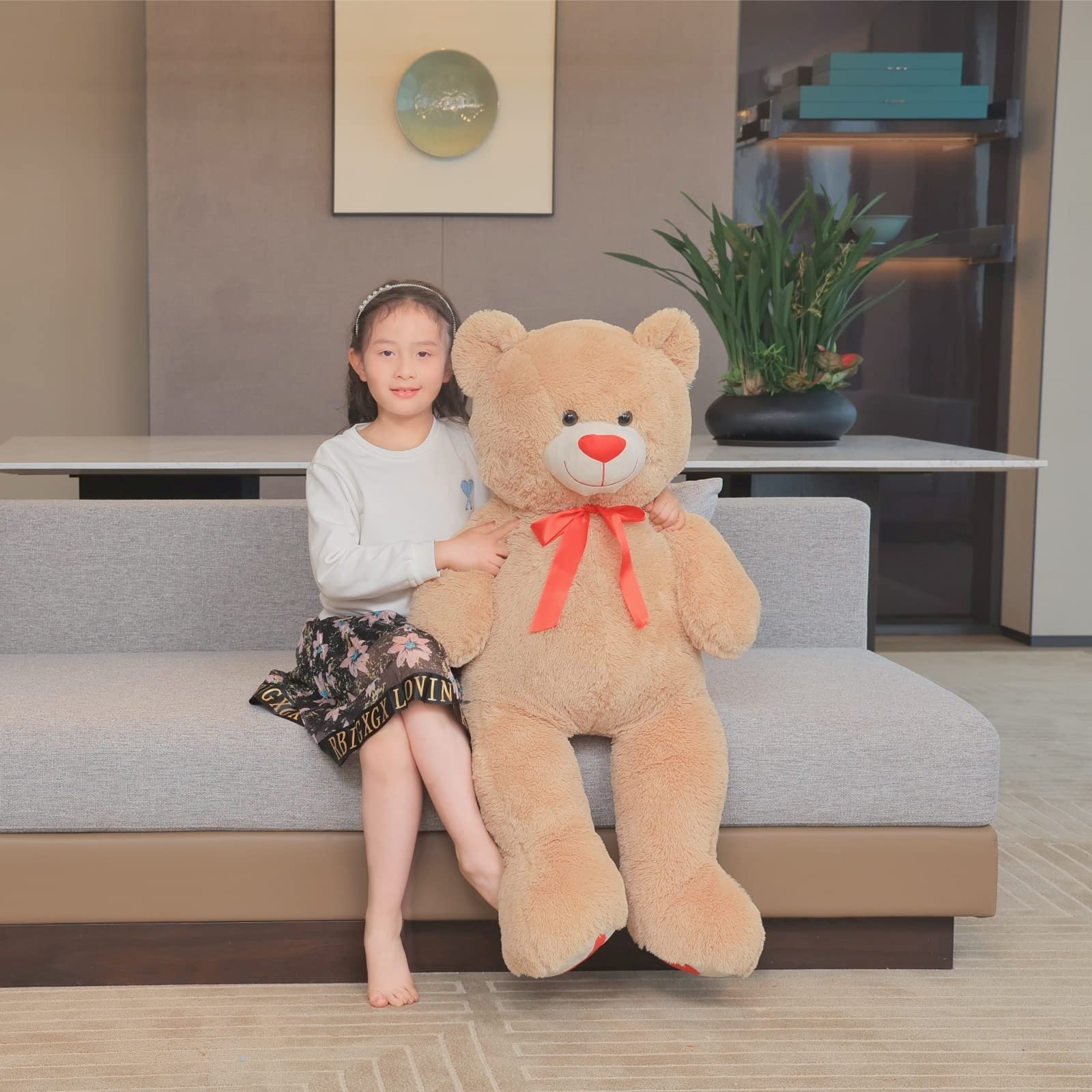 Enorme Knuffel SNOWOLF XXL Teddybeer – 110 Cm Grote Pluche Knuffel, Crème Kleur Cadeau Beer