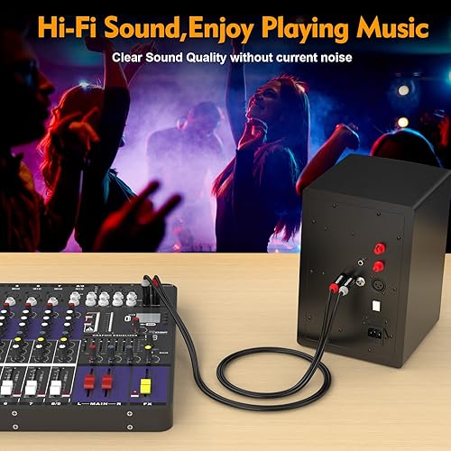 Miniatura 5 de HOSONGIN Cable de inserción de interconexión estéreo TS dual de 14 de pulgada a TS dual de 14 de pulgada, cable de blindaje doble de enchufe chapado