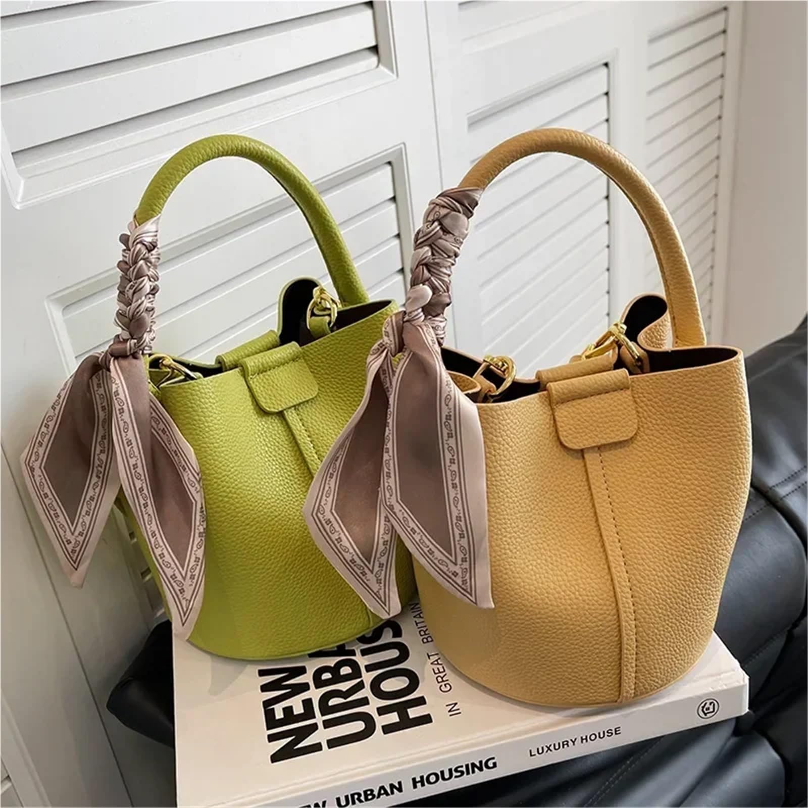 Bolsos cruzados for mujer, bolsos de hombro, diseño lujo, bolso cubo, mano portátiles cuero PU for Para Viajes Compras Trabajo Citas
