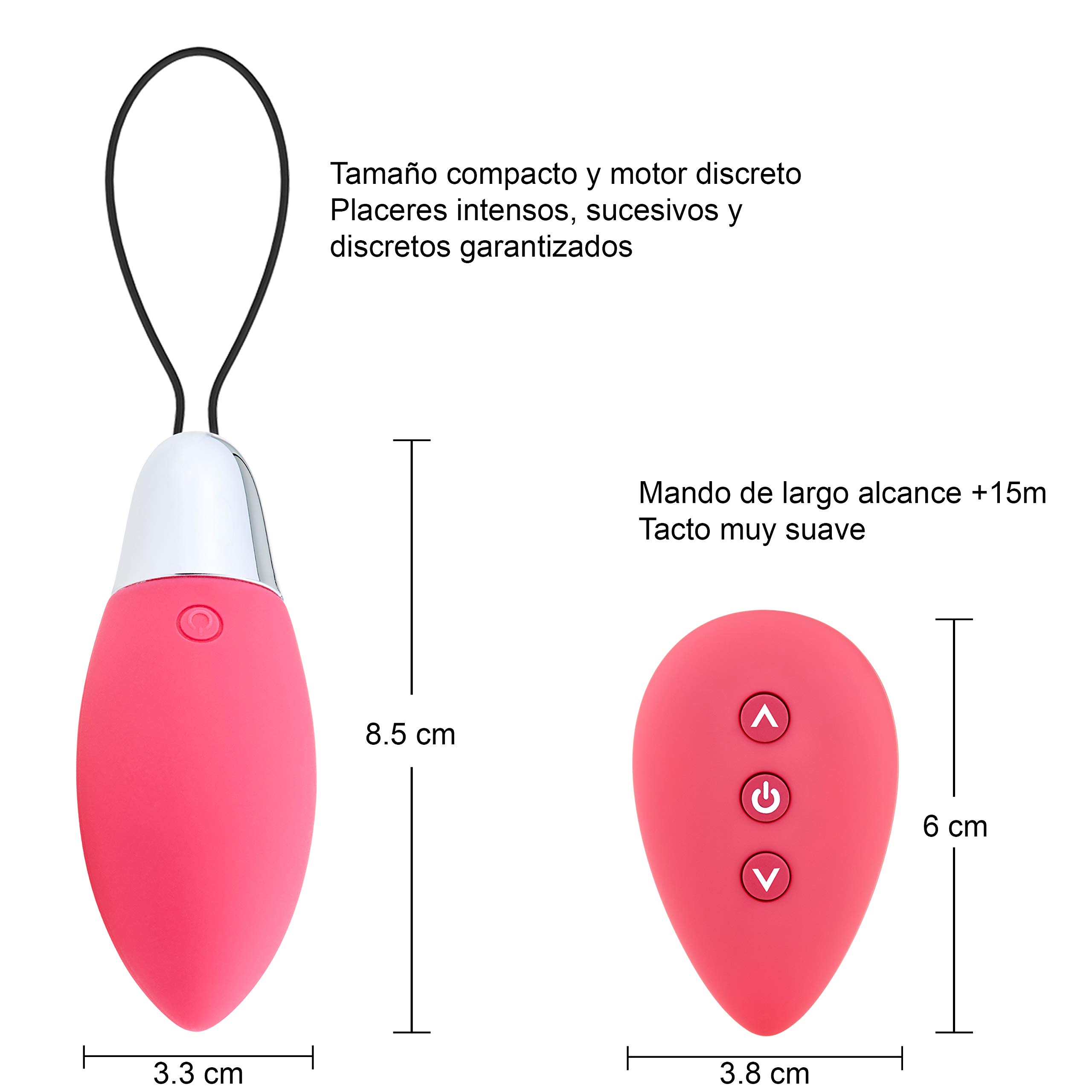 HUGBOX DIAMANTE Huevo Vibrador a Control Remoto Inalámbrico, Juguete Sexual con Mando, Juguete Erótico, Sex Toy Mujer, Satisfayer, 11 Programas. Silencioso, Suave, Potente, 100% Waterproof (Rosa)
