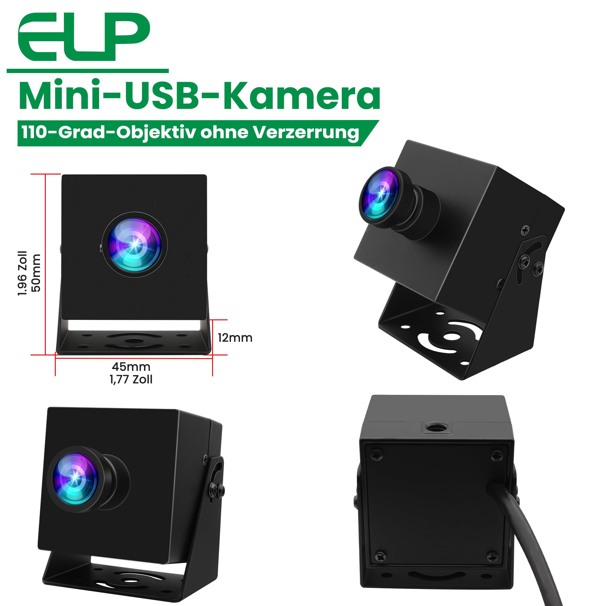 ELP 1080P 120fps Modulo fotocamera USB fish-eye per computer, fotocamera PC da 12 MP, webcam grandangolare per computer desktop, telecamera di sicurezza USB incorporata industriale, mini telecamera