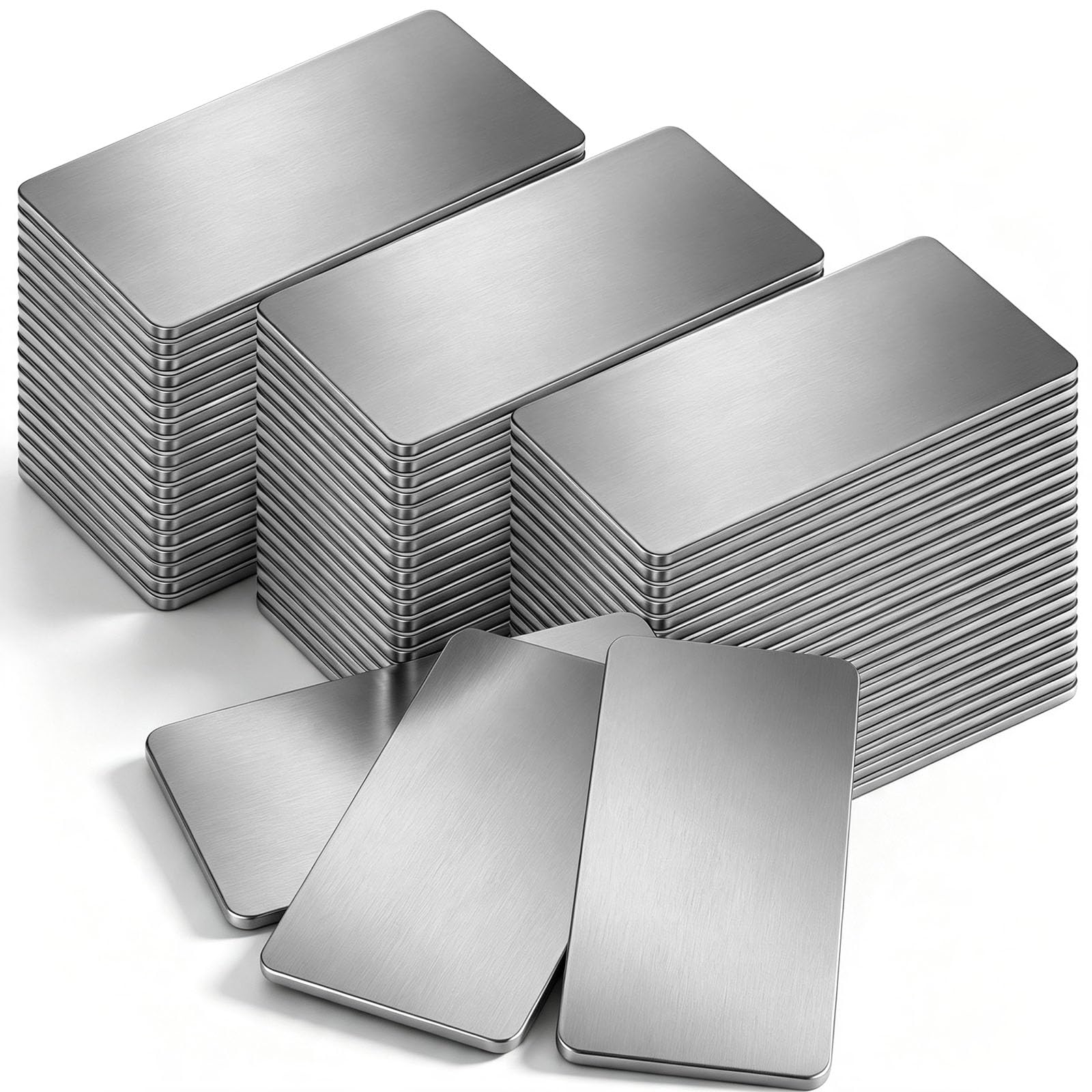 200-pack 1 x 2" Engraving Blank Tags Metal Business Cards Plates