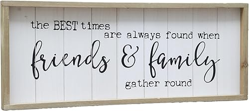 Parisloft The Best Times are Always Found When Friends & Family Reúnen letreros redondos de madera rústica, placa de madera de Vantage, decoración